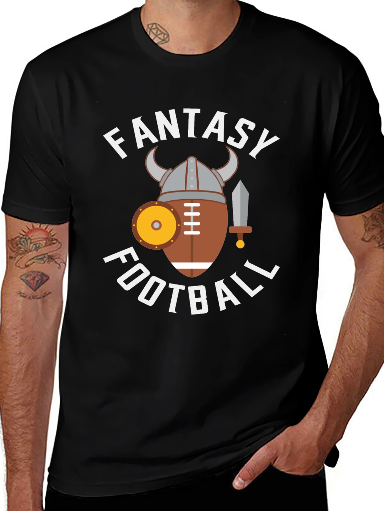 Fantasy Football Viking Style Graphic Tee