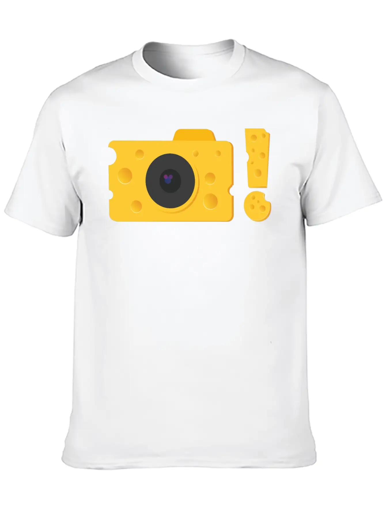 A Piece Of Cheese Camera Breathable Graphic T-Shirt – Perfect For Casual Days