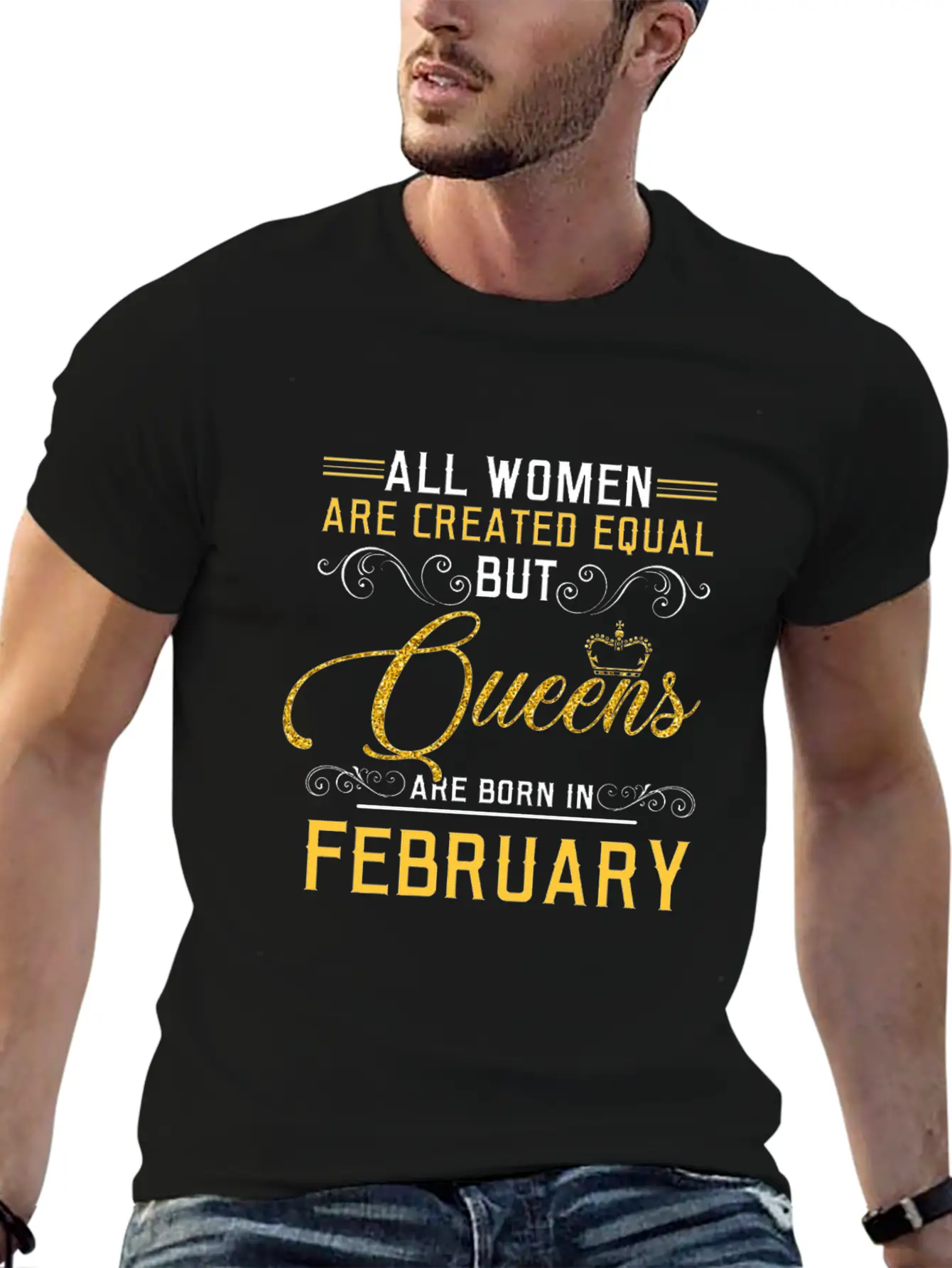 All Women Are Createed Equal But Queens Basic Graphic T-Shirt – Daily Comfort In Soft Cotton