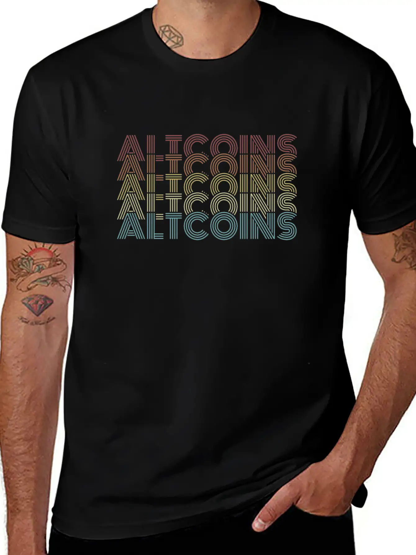 Altcoins Retro Text Blockchains Wallet Crypto Basic Graphic T-Shirt – Daily Comfort In Soft Cotton