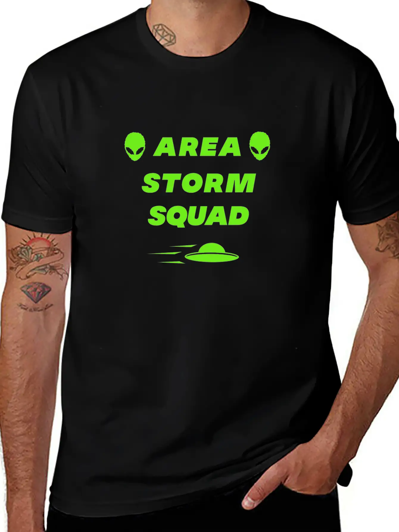 Area Storm Squad Alien UFO Saucer Aliens Timeless Short Sleeve Tee – Comfy And Minimalist Design