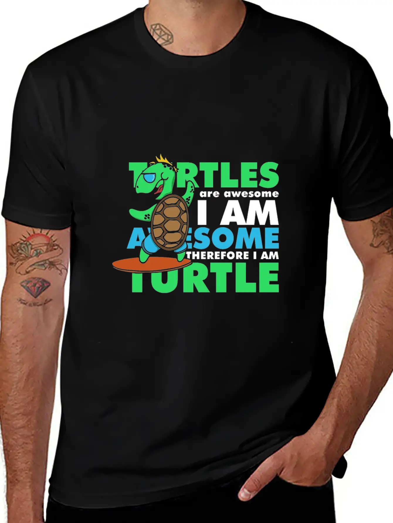 Awesome Turtle Basic Graphic T-Shirt – Daily Comfort In Soft Cotton