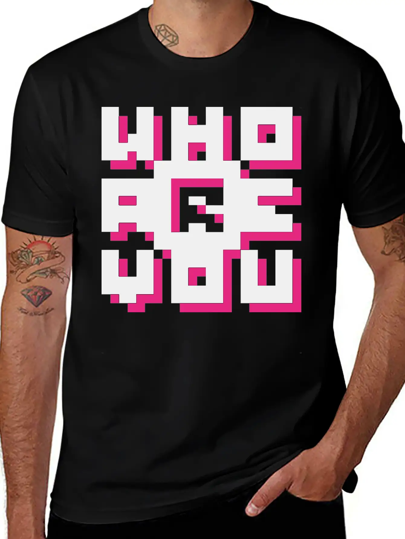 Barcode / Who Are You? Minimal Design Art Breathable Graphic T-Shirt – Perfect For Casual Days
