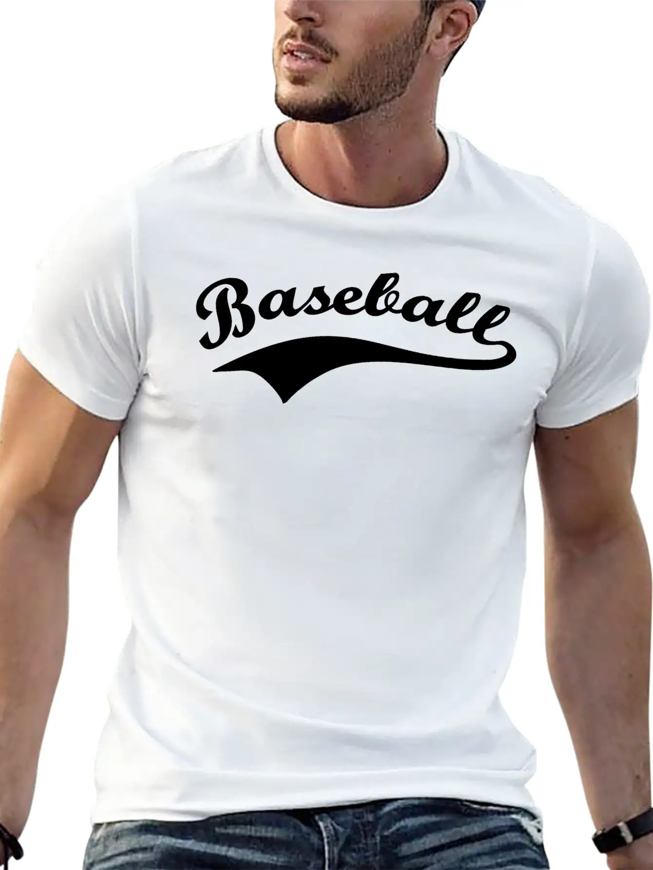 Baseball Lettering Basic Graphic T-Shirt – Daily Comfort In Soft Cotton