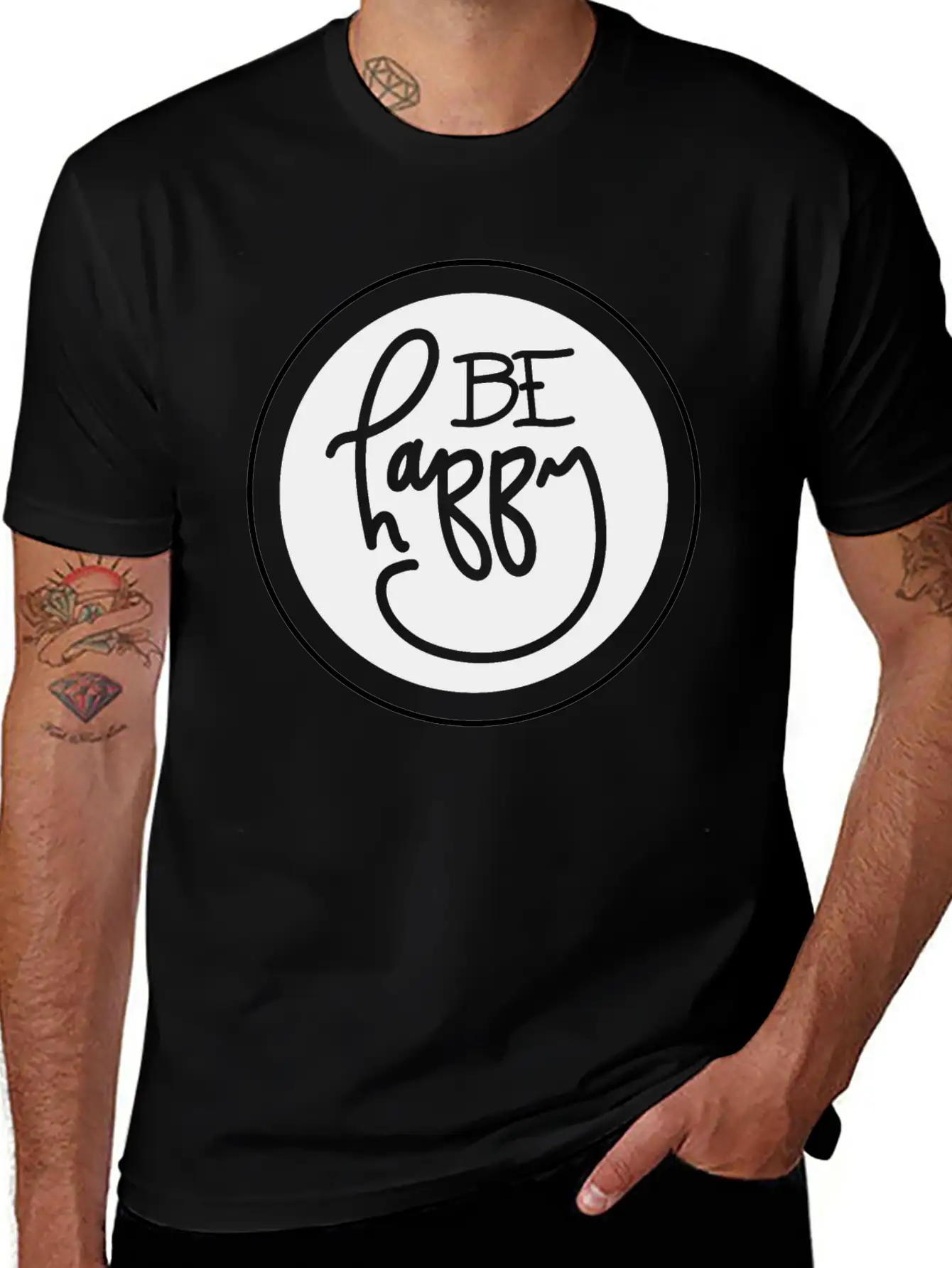 Be Happy Basic Graphic T-Shirt – Daily Comfort In Soft Cotton