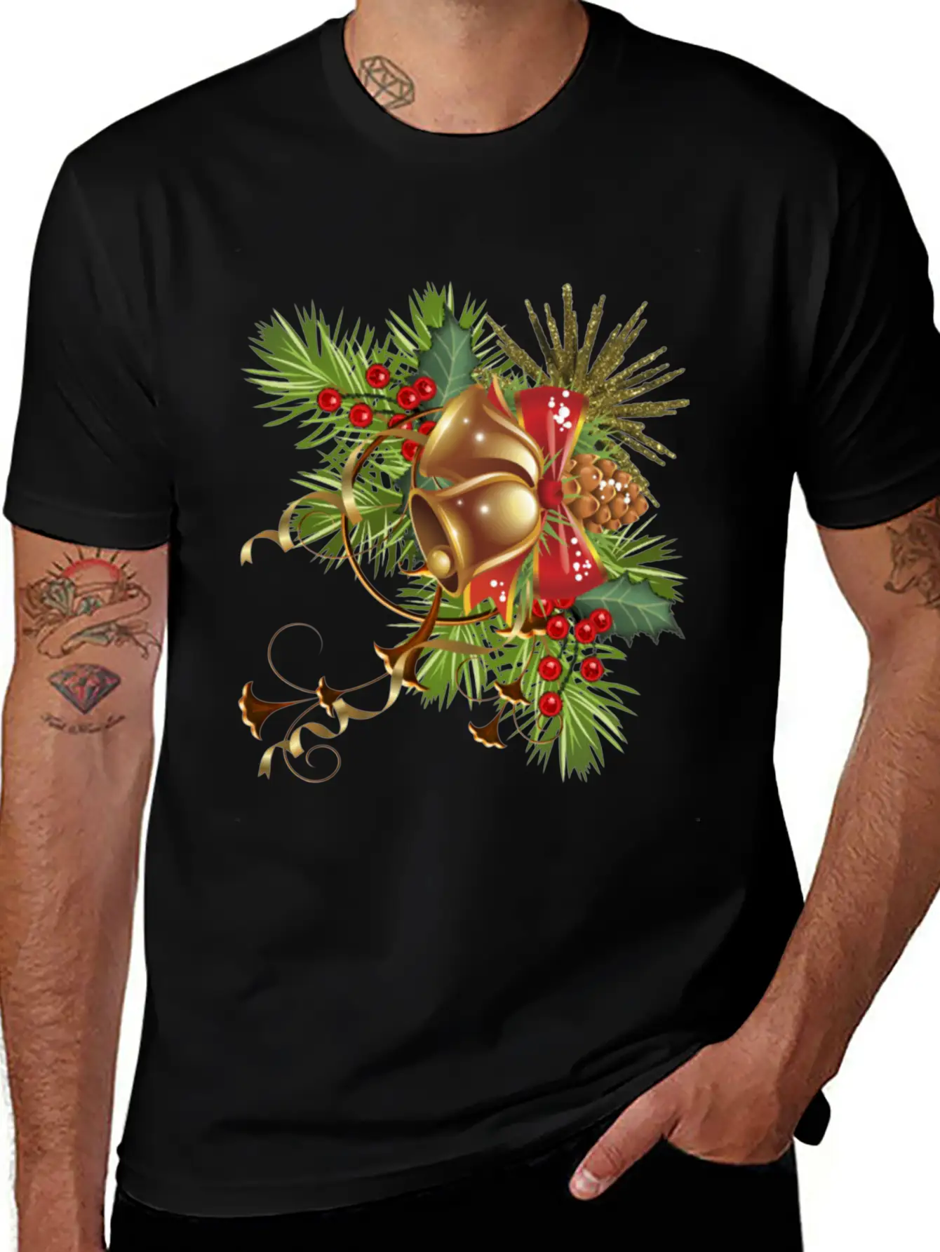 Beautiful Christmas Festival Bell Design. Basic Graphic T-Shirt – Daily Comfort In Soft Cotton