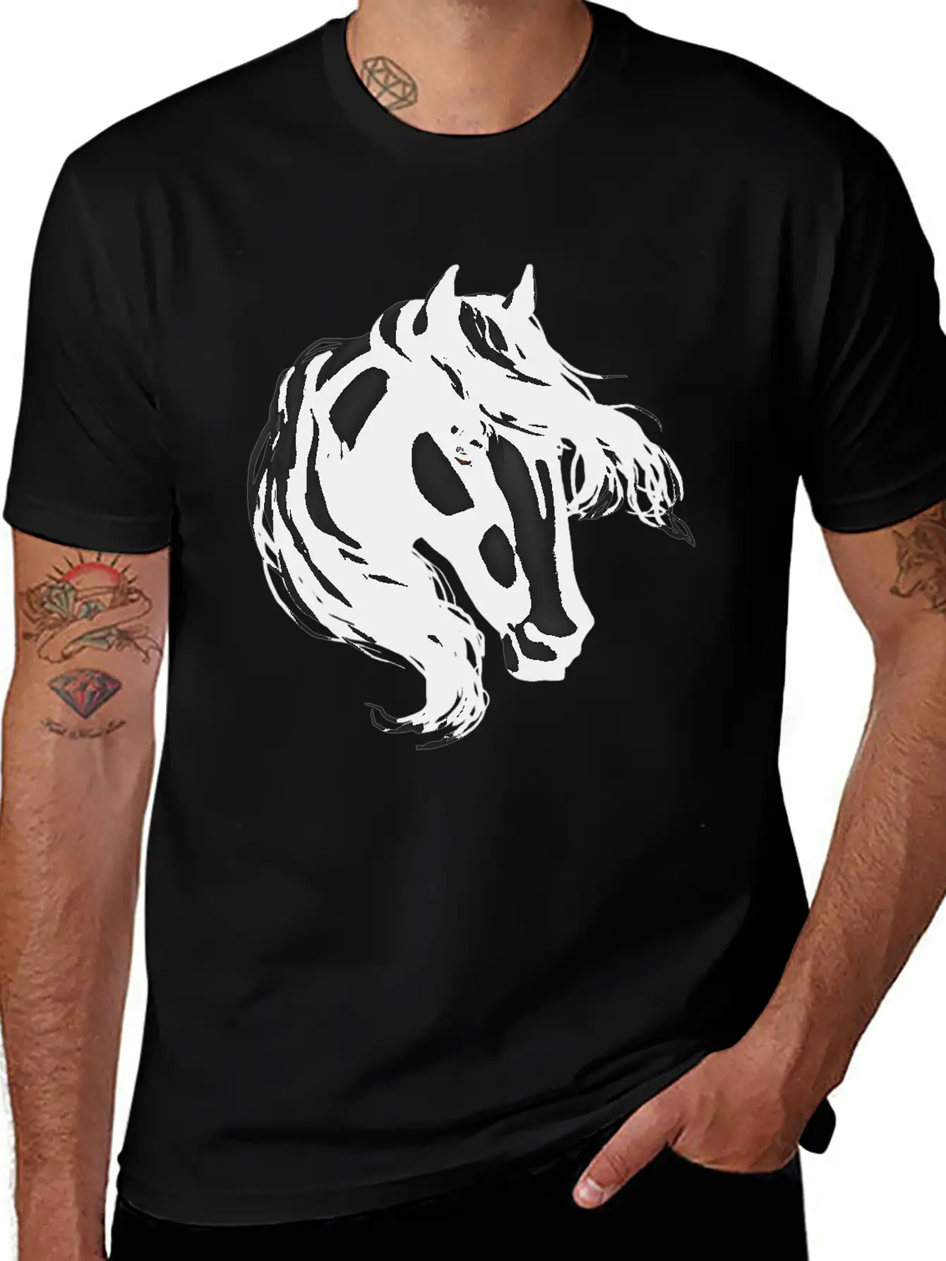 Black Horse Basic Graphic T-Shirt – Daily Comfort In Soft Cotton