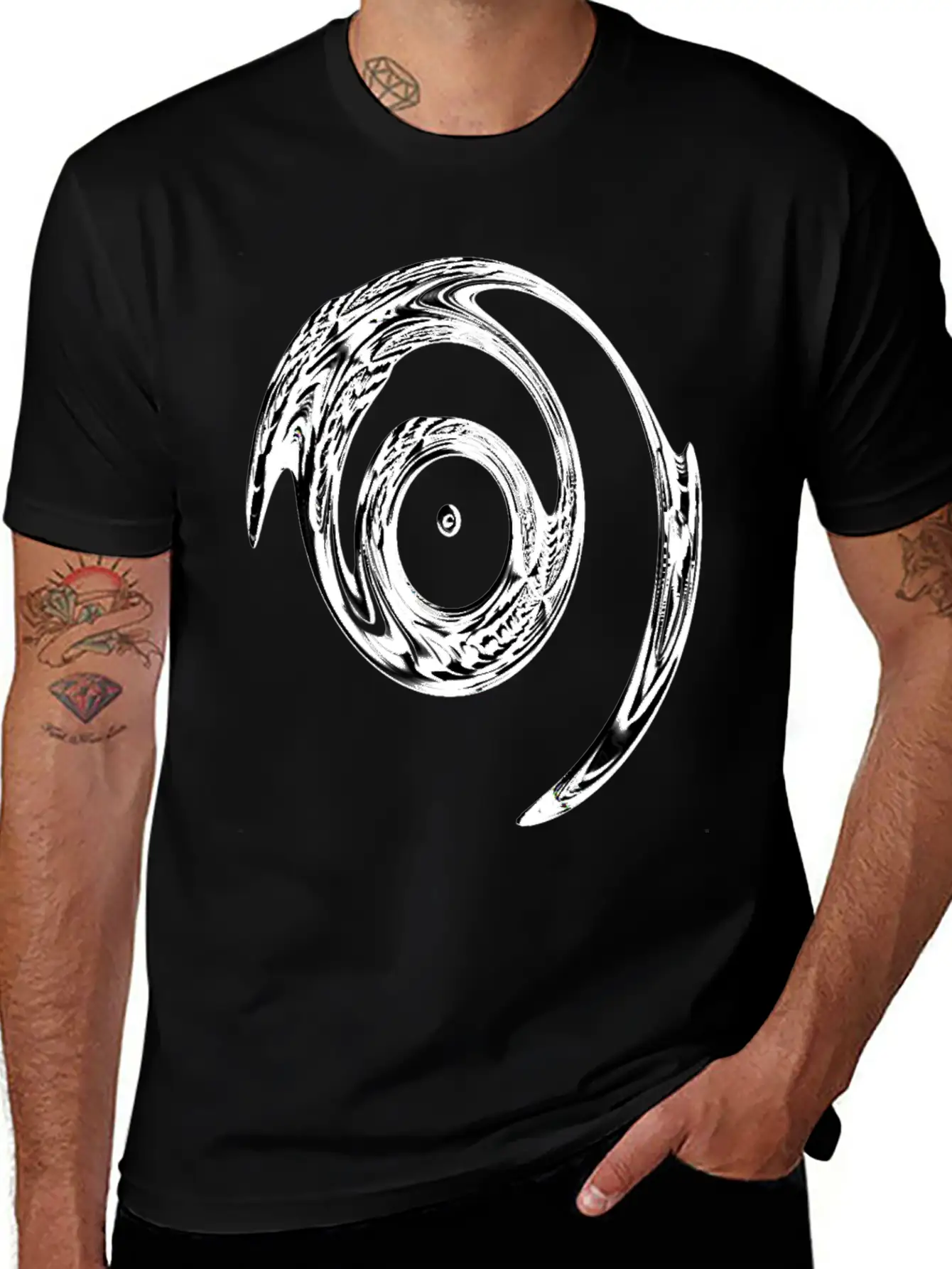 Black White Tribal Linear Timeless Short Sleeve Tee – Comfy And Minimalist Design