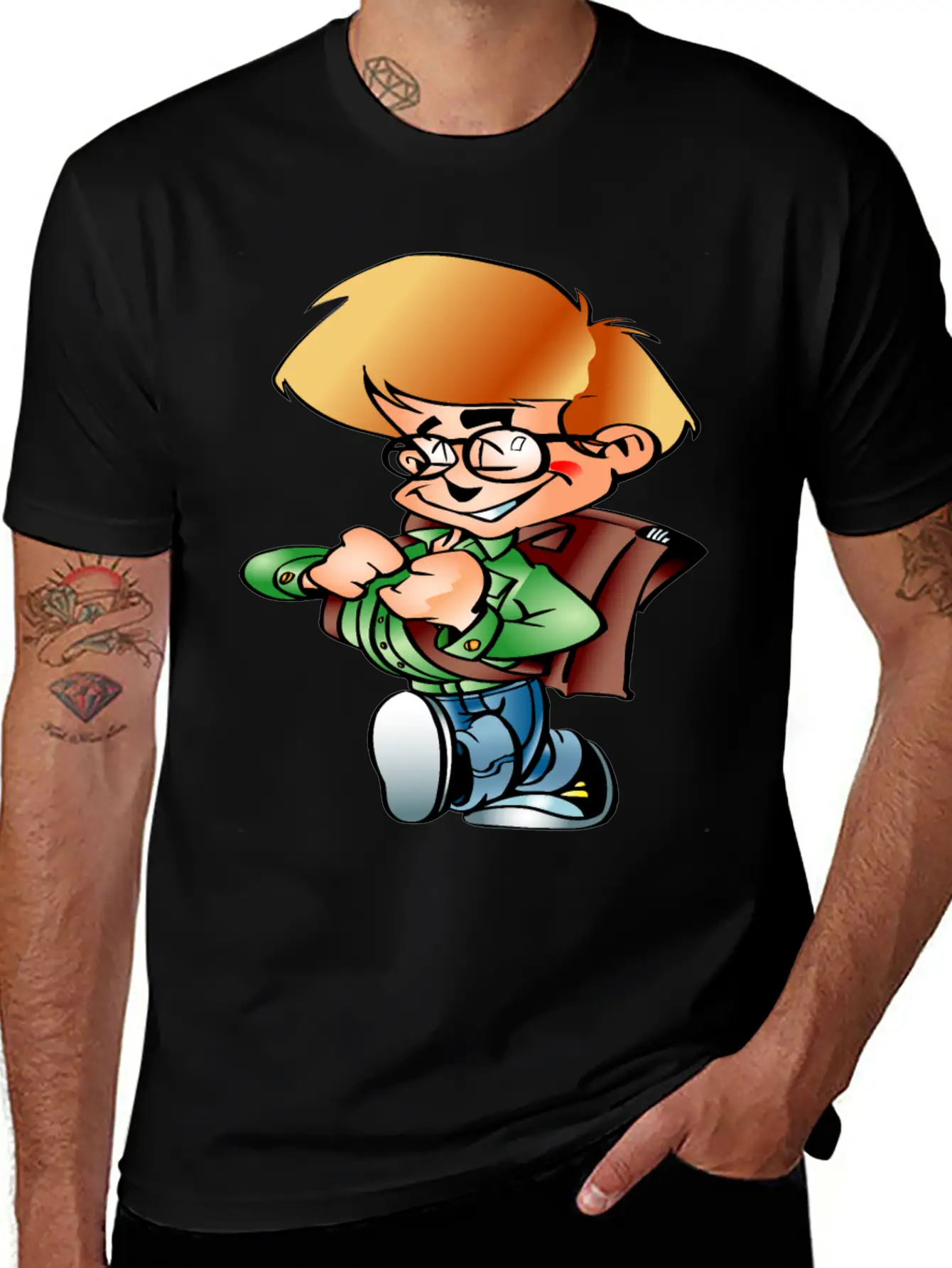 Boy Going To School Breathable Graphic T-Shirt – Perfect For Casual Days