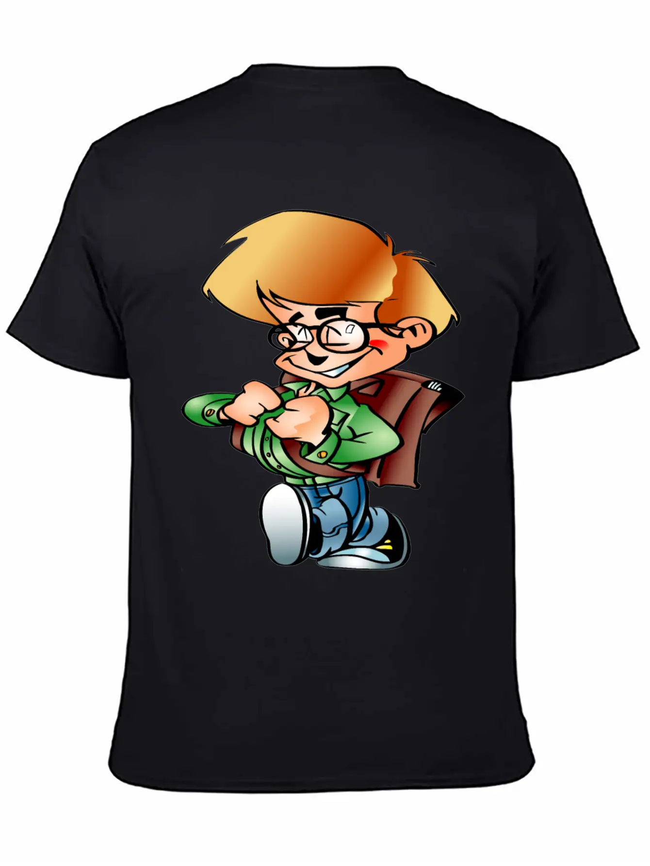 Boy Going To School Breathable Graphic T-Shirt – Perfect For Casual Days