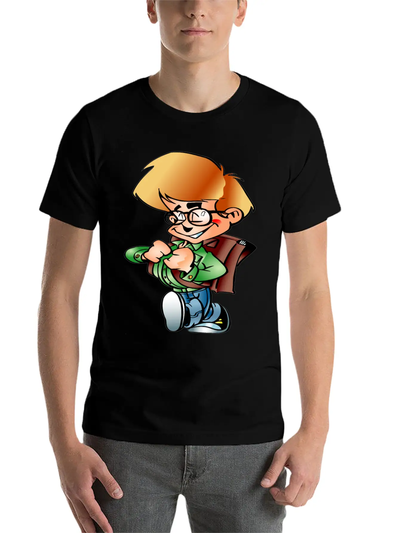 Boy Going To School Breathable Graphic T-Shirt – Perfect For Casual Days