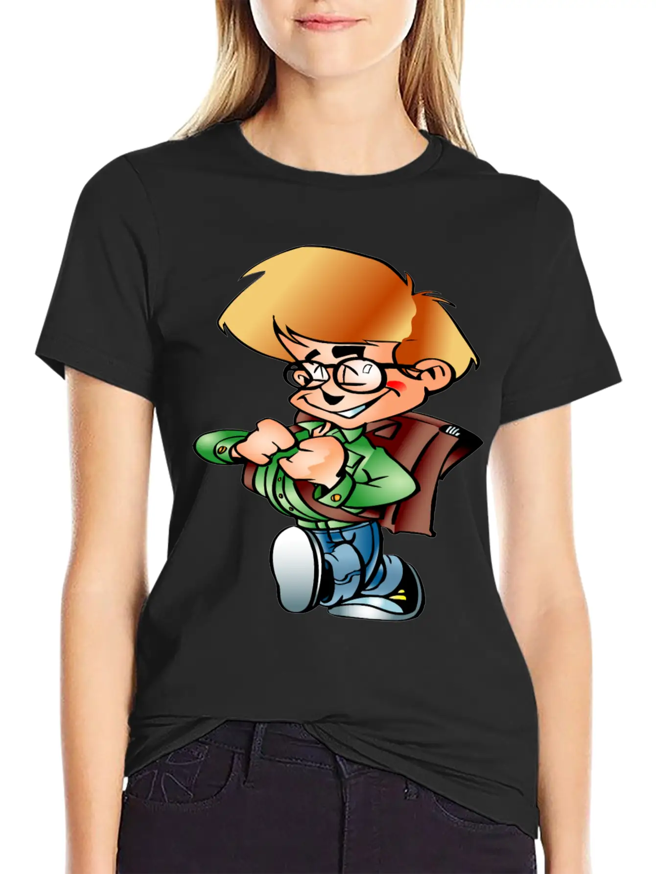 Boy Going To School Breathable Graphic T-Shirt – Perfect For Casual Days