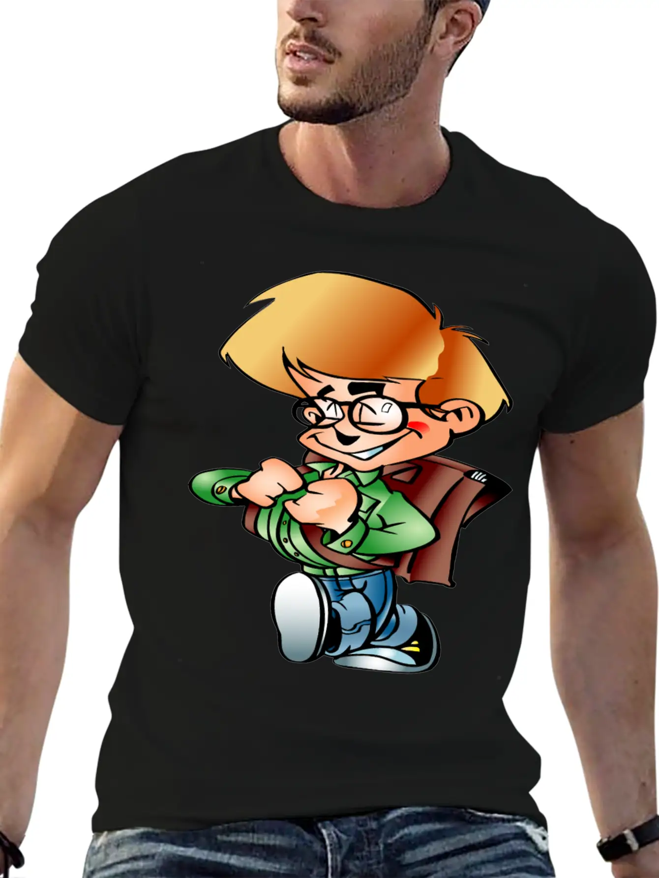 Boy Going To School Breathable Graphic T-Shirt – Perfect For Casual Days