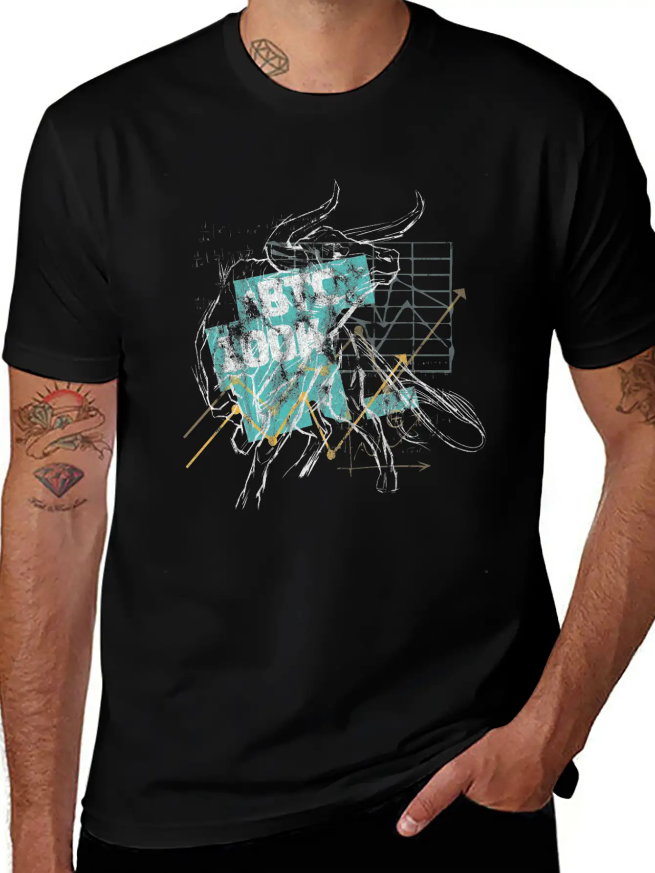 BTC 100k Bitcoin $100.000 Cryptos Currency Basic Graphic T-Shirt – Daily Comfort In Soft Cotton