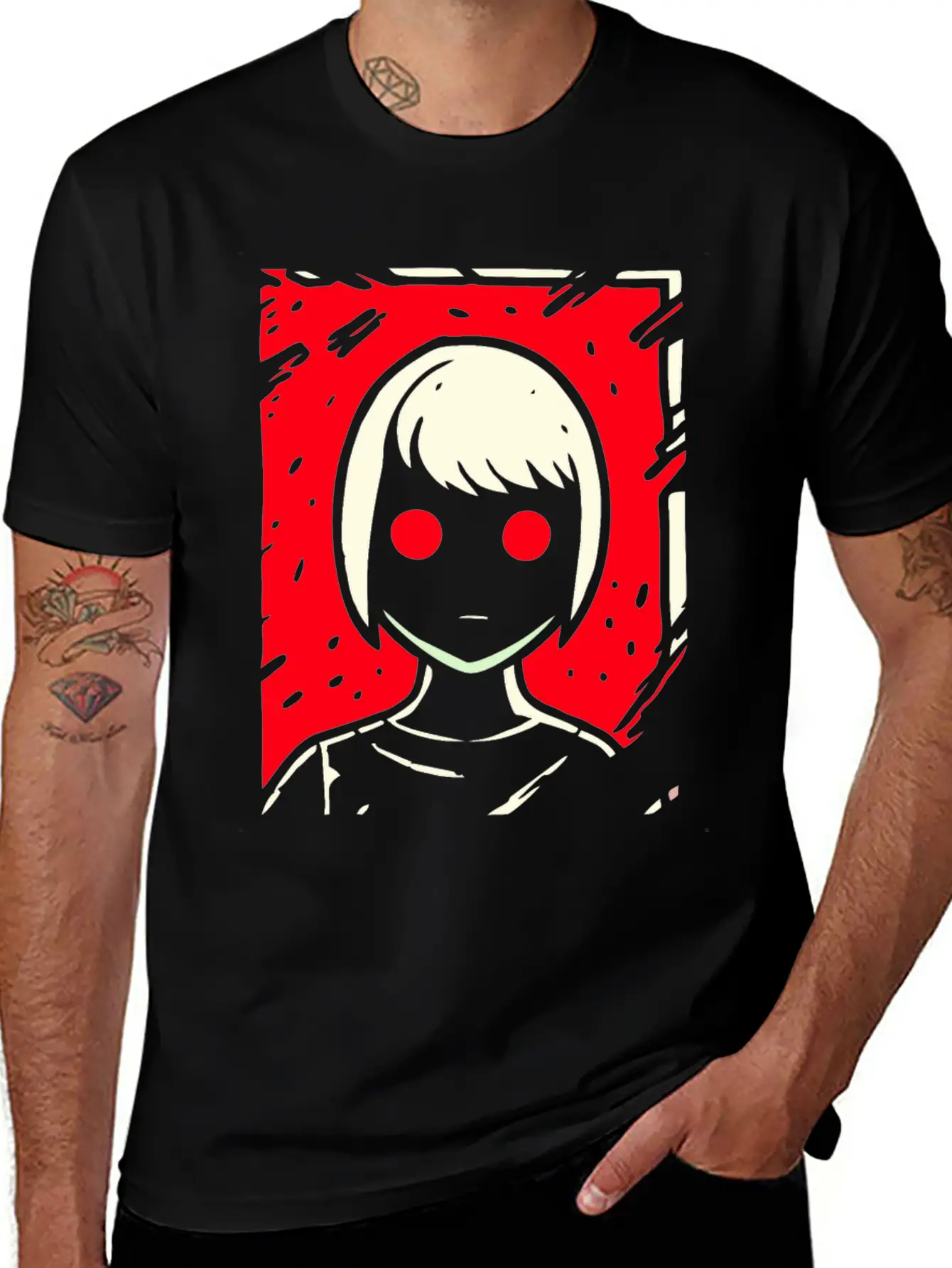 Cartoon Anime Manga Dark Girl Timeless Short Sleeve Tee – Comfy And Minimalist Design