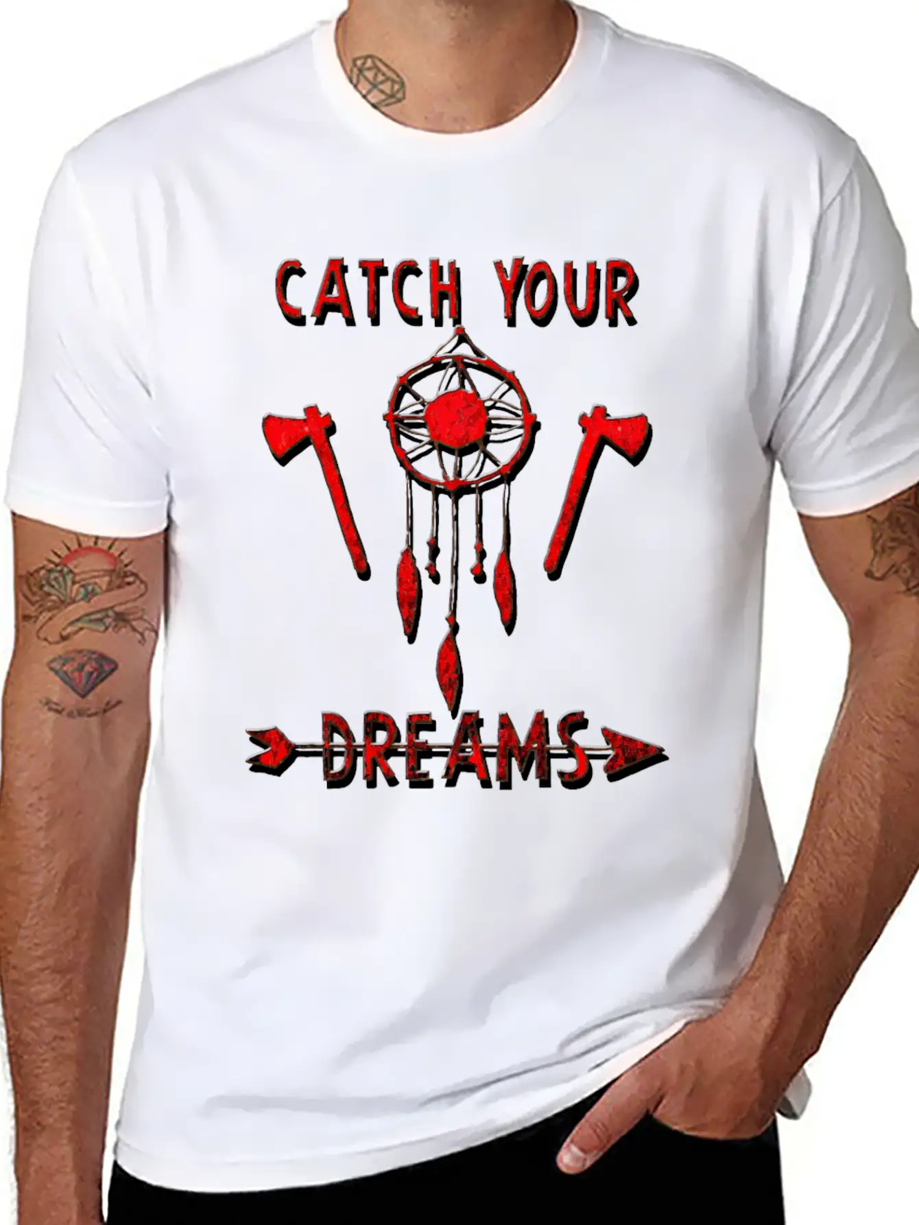 Catch Your Dreams - Indian Dream Catcher Breathable Graphic T-Shirt – Perfect For Casual Days