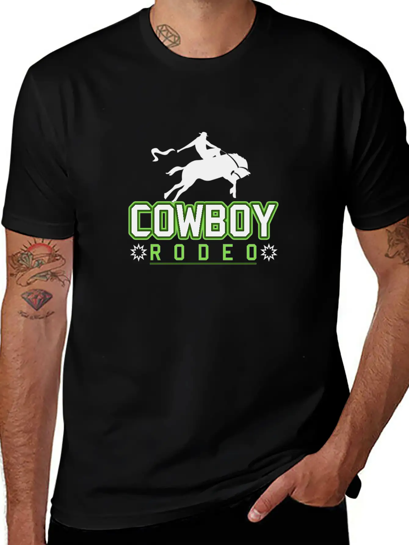 Cowboy Rodeo Rider Horse Basic Graphic T-Shirt – Daily Comfort In Soft Cotton