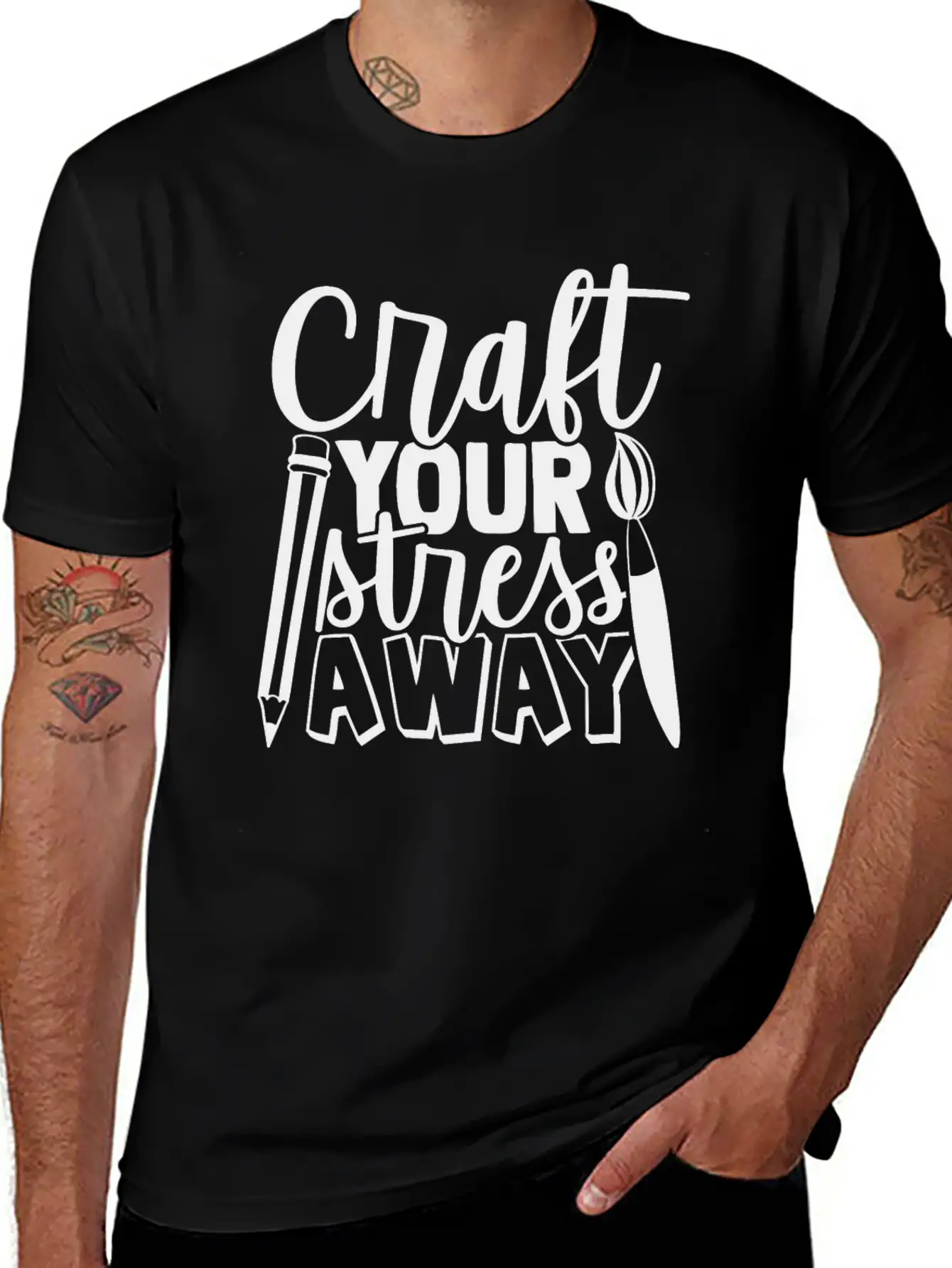 Craft Your Stress Away Breathable Graphic T-Shirt – Perfect For Casual Days