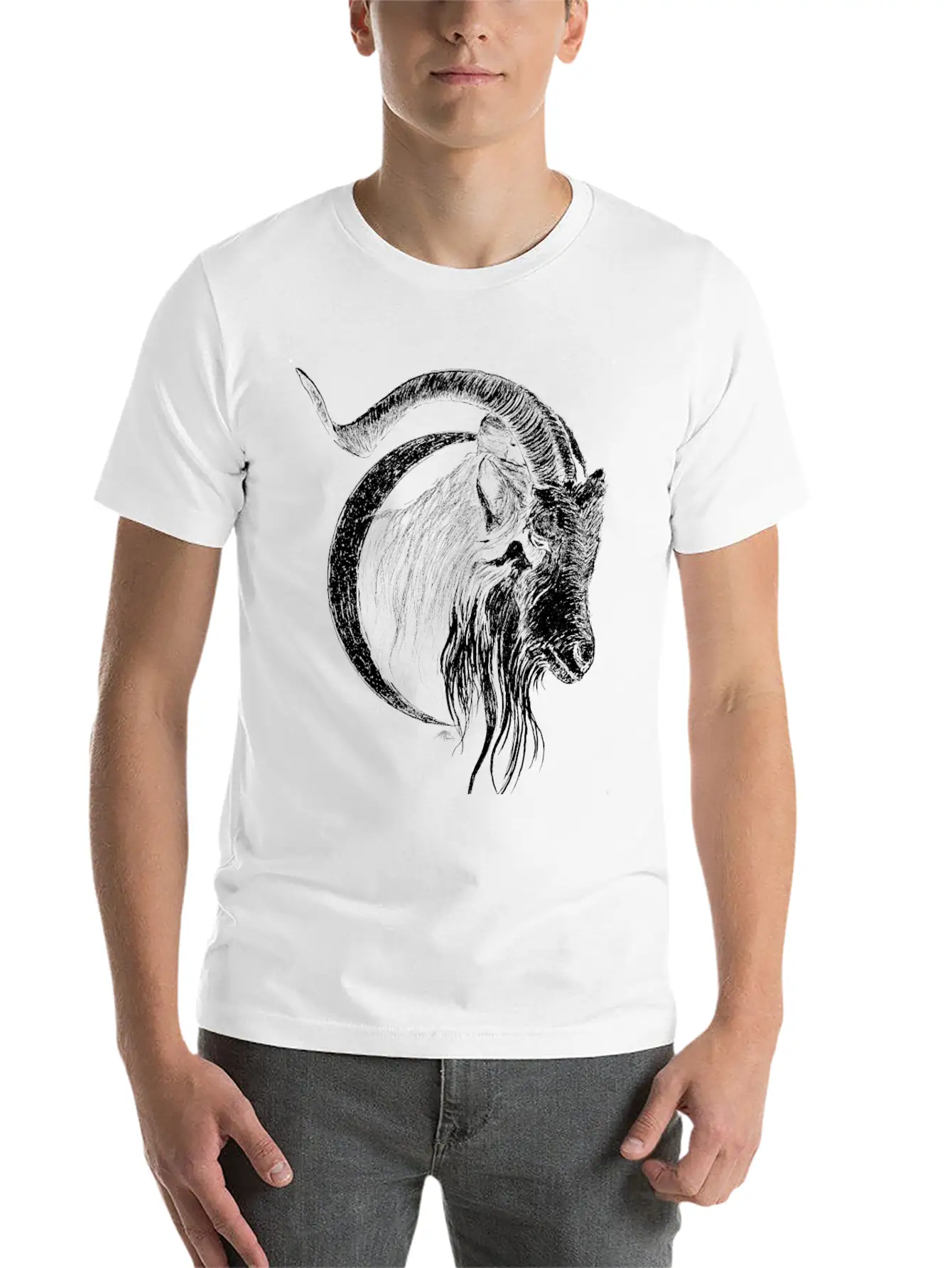 Crescent Moon Goat Breathable Graphic T-Shirt – Perfect For Casual Days
