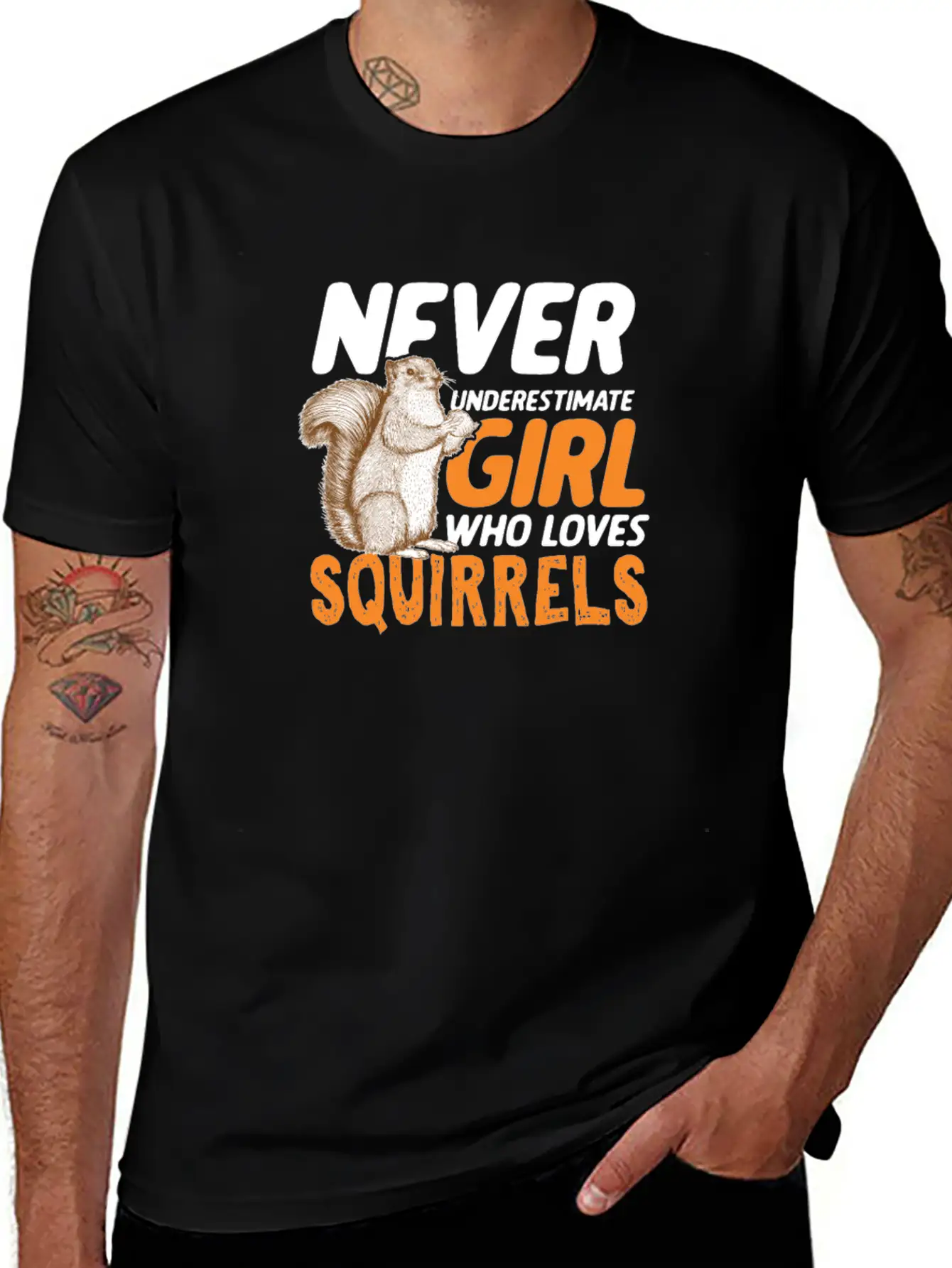Cute Never Underestimate Girl Who Love Squirrels Breathable Graphic T-Shirt – Perfect For Casual Days