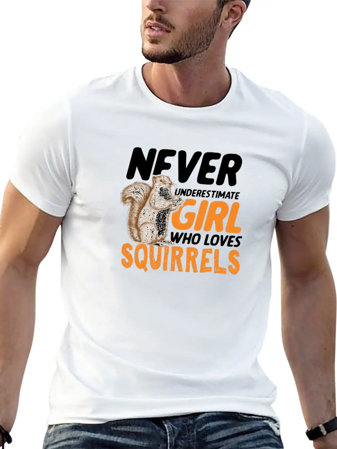 Cute Never Underestimate Girl Who Love Squirrels Breathable Graphic T-Shirt – Perfect For Casual Days