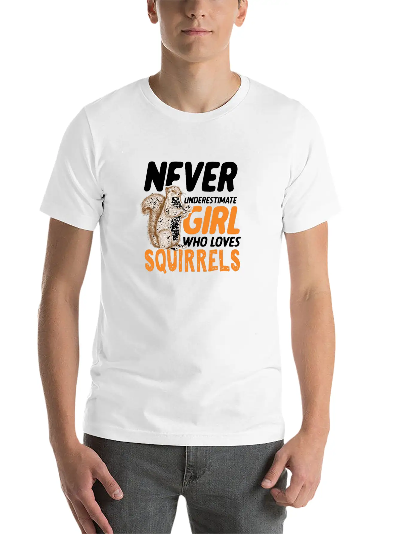 Cute Never Underestimate Girl Who Love Squirrels Breathable Graphic T-Shirt – Perfect For Casual Days