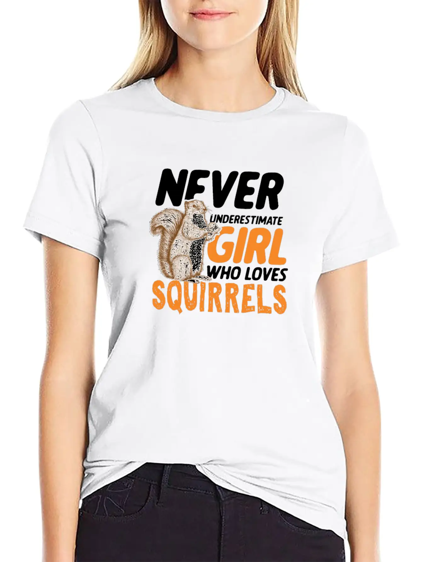 Cute Never Underestimate Girl Who Love Squirrels Breathable Graphic T-Shirt – Perfect For Casual Days