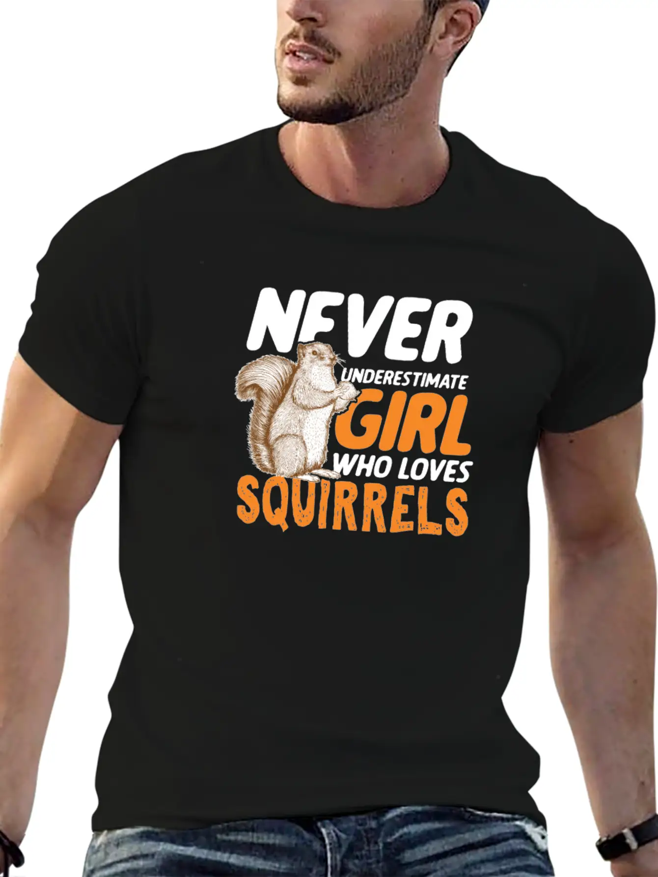 Cute Never Underestimate Girl Who Love Squirrels Breathable Graphic T-Shirt – Perfect For Casual Days