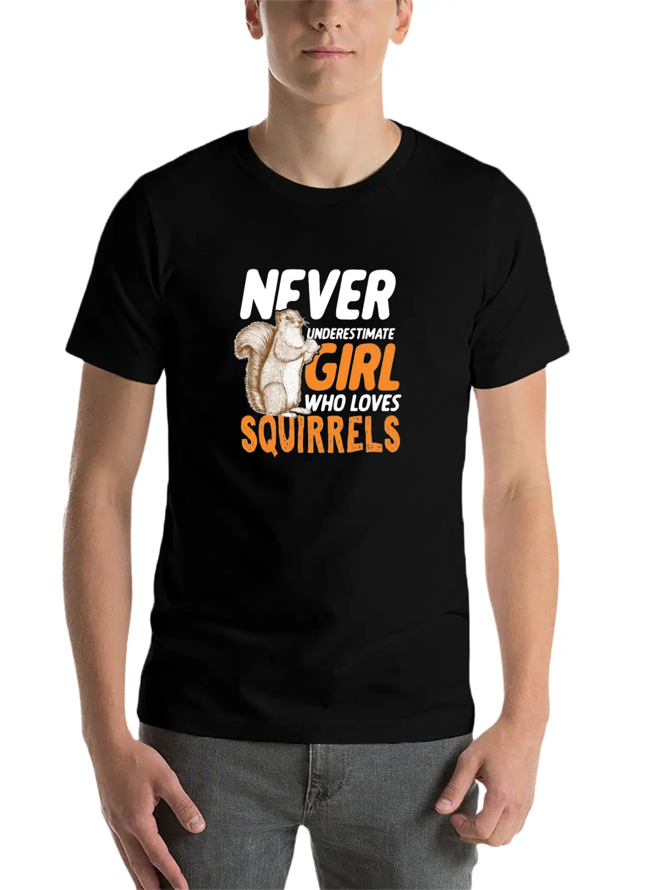 Cute Never Underestimate Girl Who Love Squirrels Breathable Graphic T-Shirt – Perfect For Casual Days