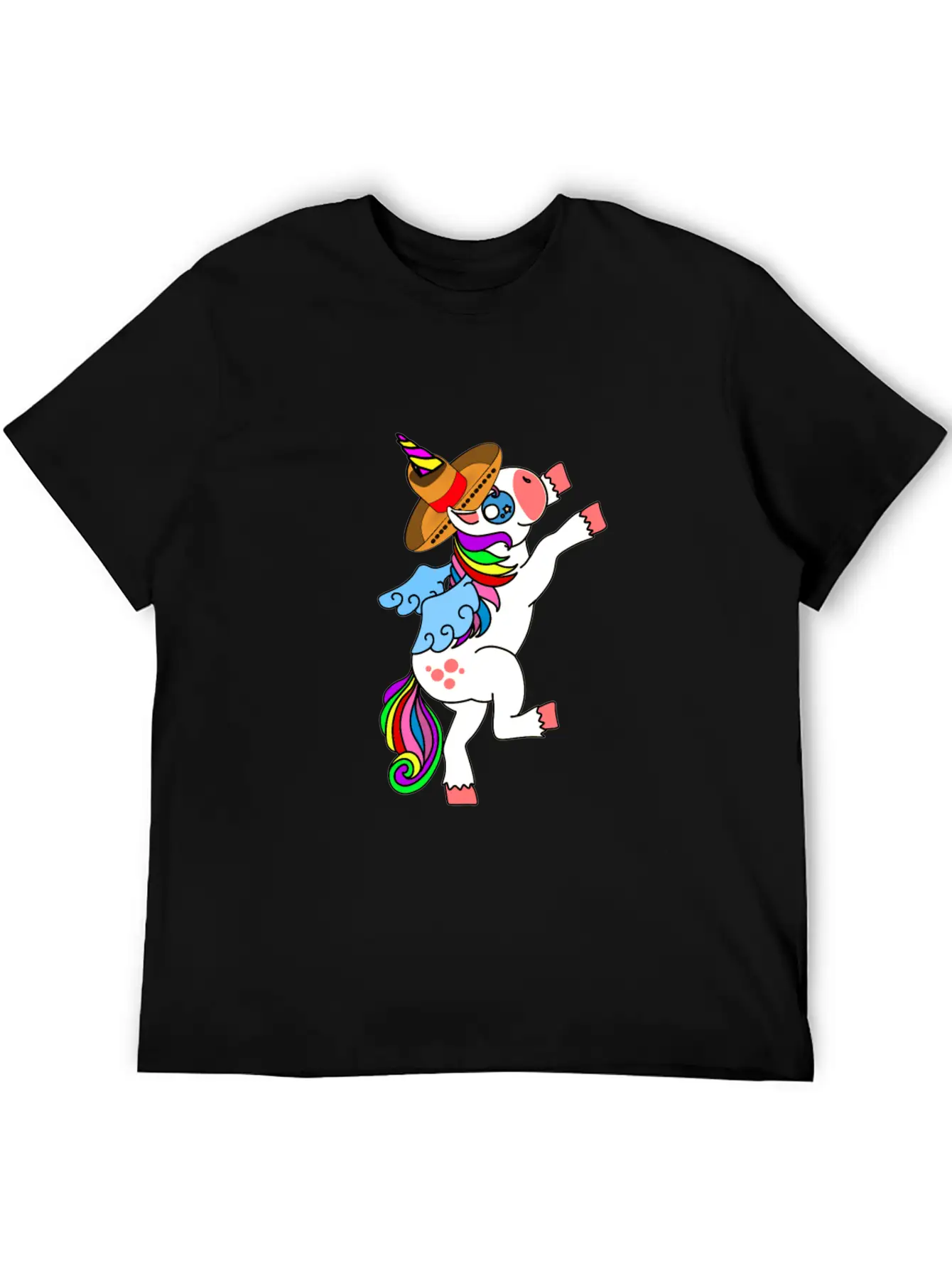 Dancing White Unicorn Cinco De Mayo And Mardy Gras Basic Graphic T-Shirt – Daily Comfort In Soft Cotton