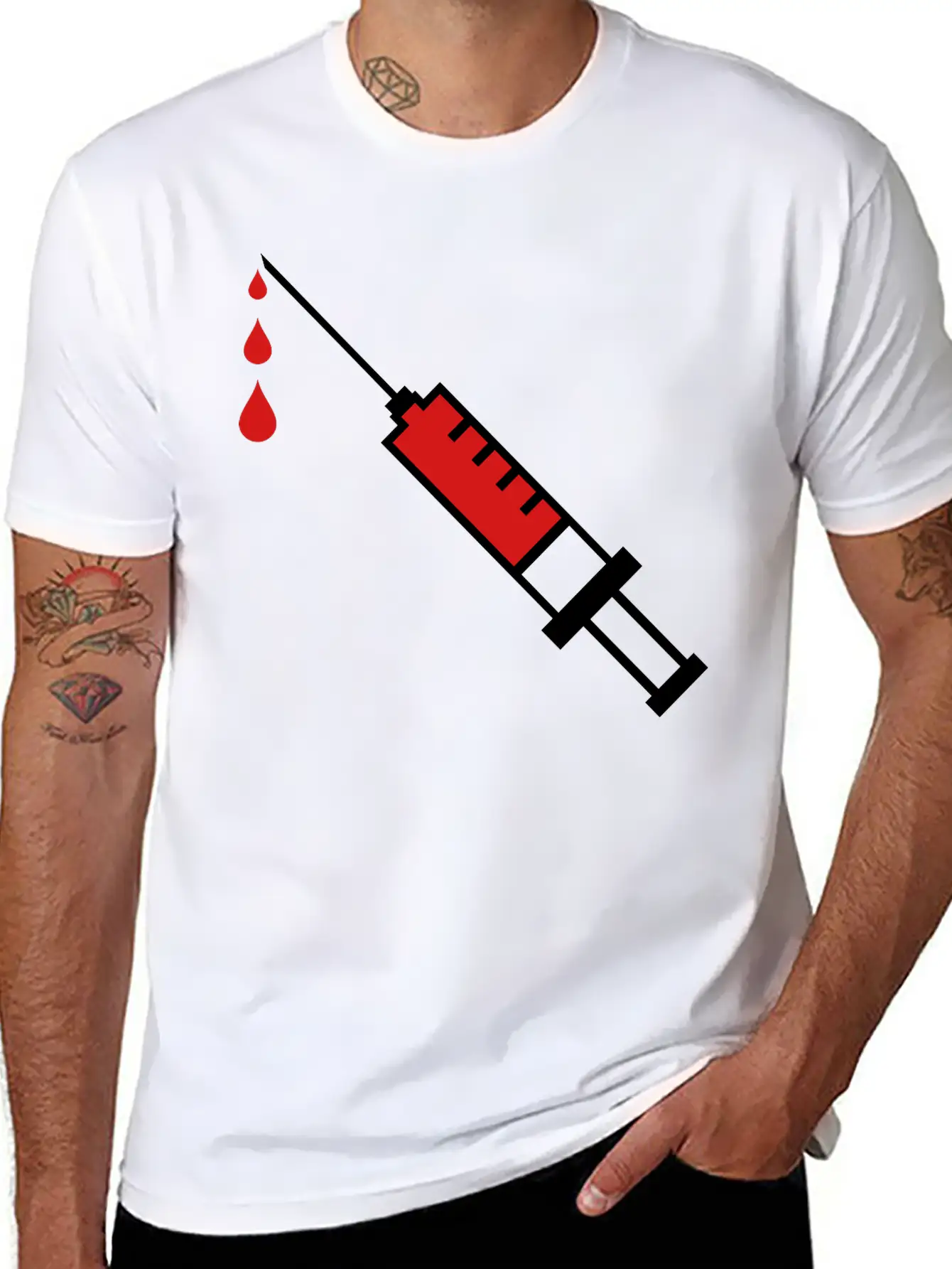Doctor Syringe Blood Hospital Breathable Graphic T-Shirt – Perfect For Casual Days