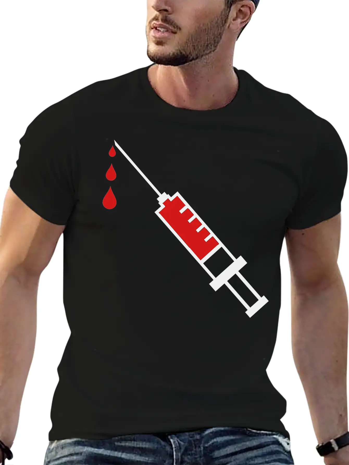 Doctor Syringe Blood Hospital Breathable Graphic T-Shirt – Perfect For Casual Days