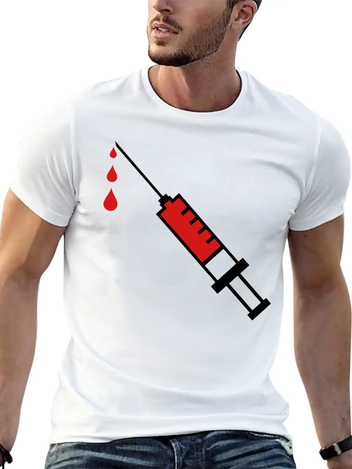 Doctor Syringe Blood Hospital Breathable Graphic T-Shirt – Perfect For Casual Days
