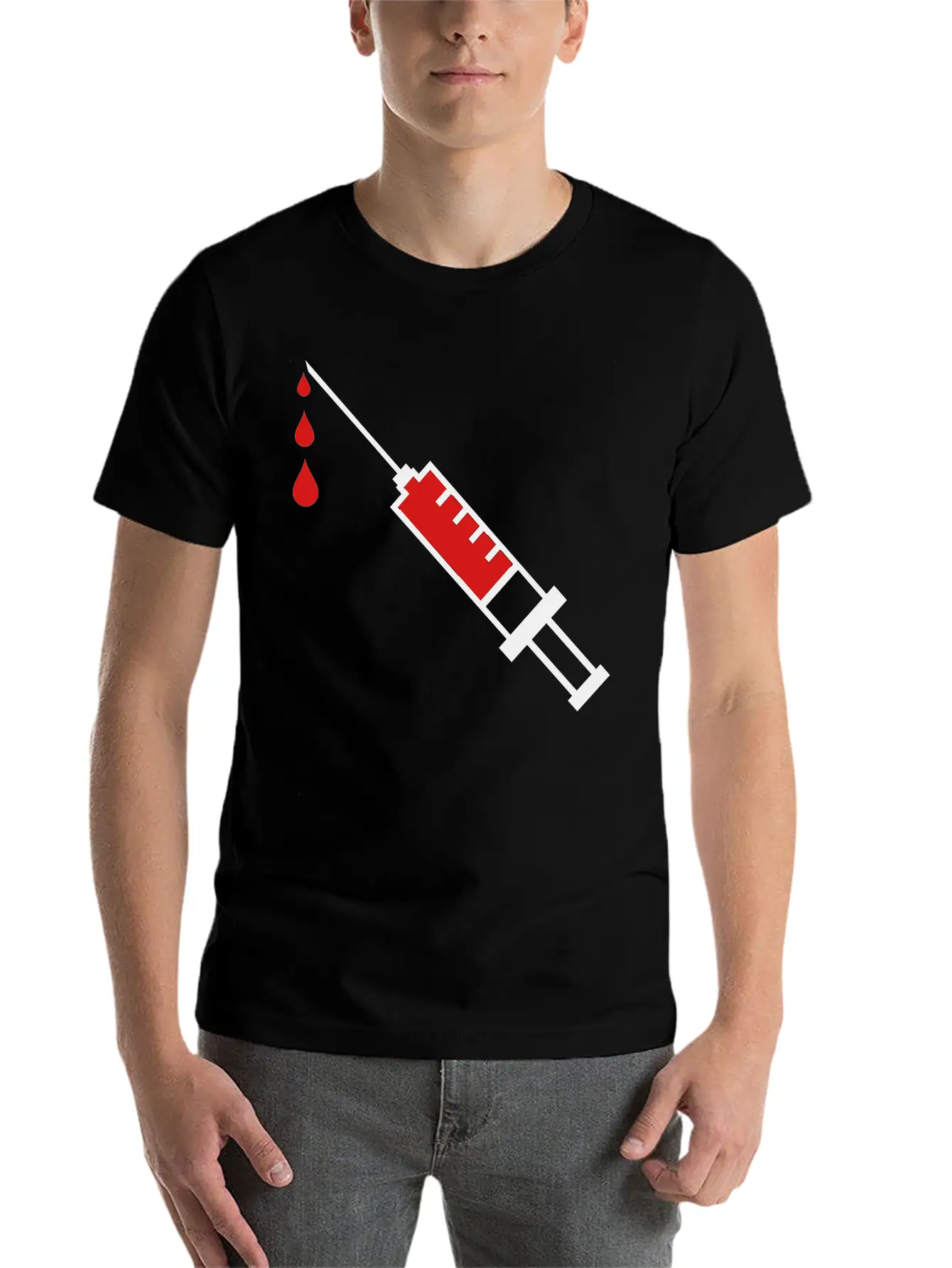 Doctor Syringe Blood Hospital Breathable Graphic T-Shirt – Perfect For Casual Days