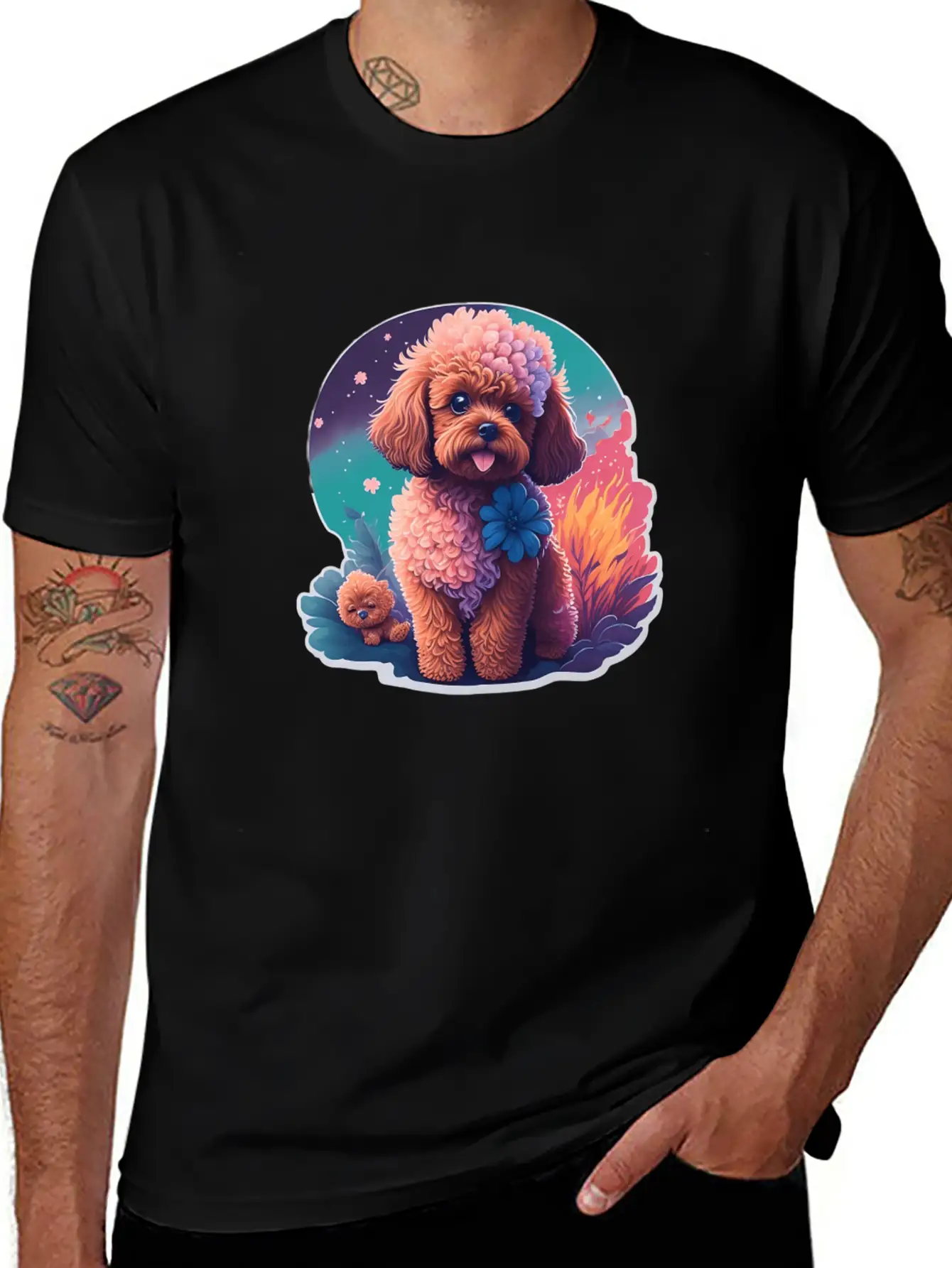 Dog Mode On Cute Poodle Dog Puppy Breathable Graphic T-Shirt – Perfect For Casual Days