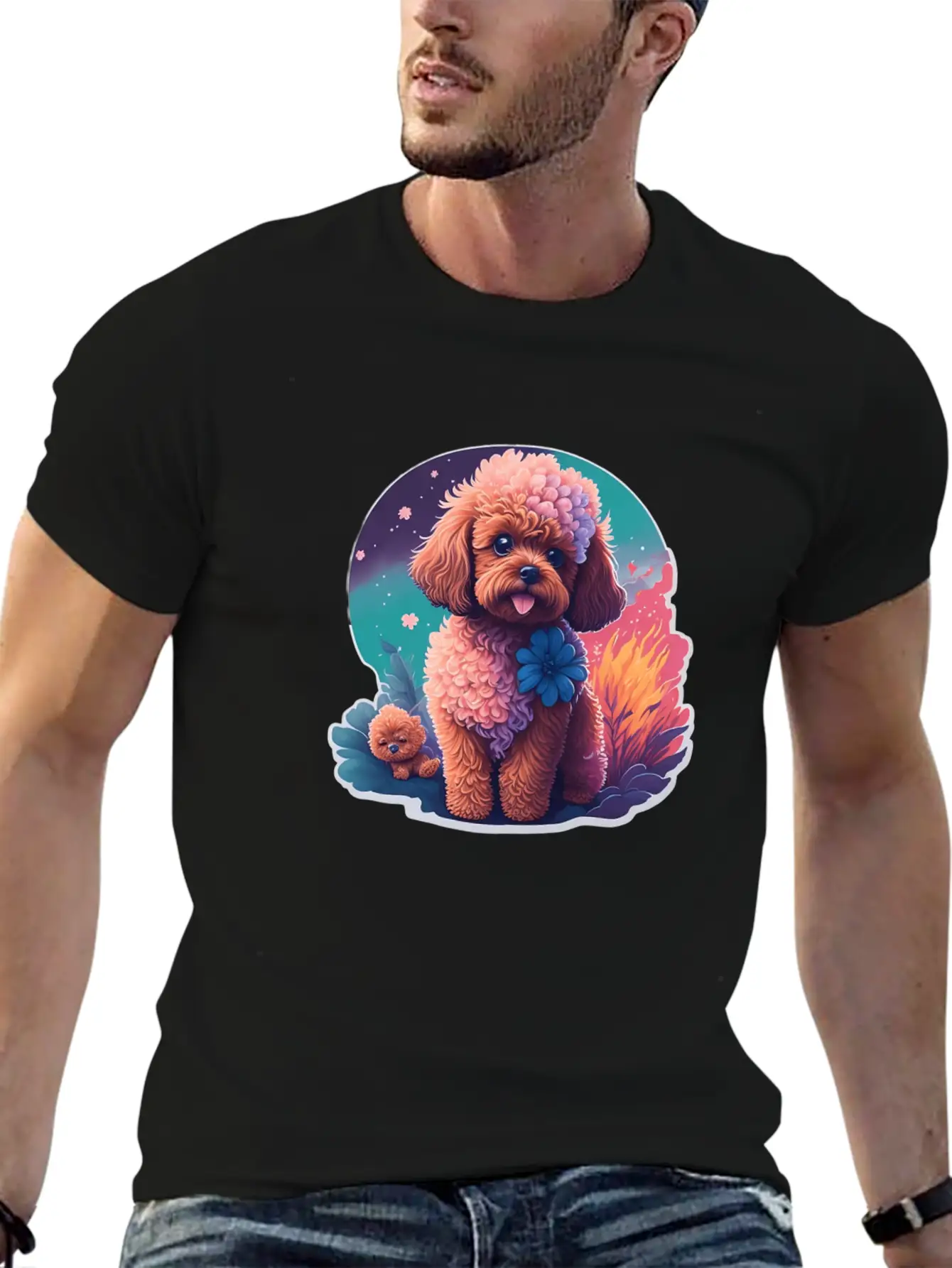 Dog Mode On Cute Poodle Dog Puppy Breathable Graphic T-Shirt – Perfect For Casual Days