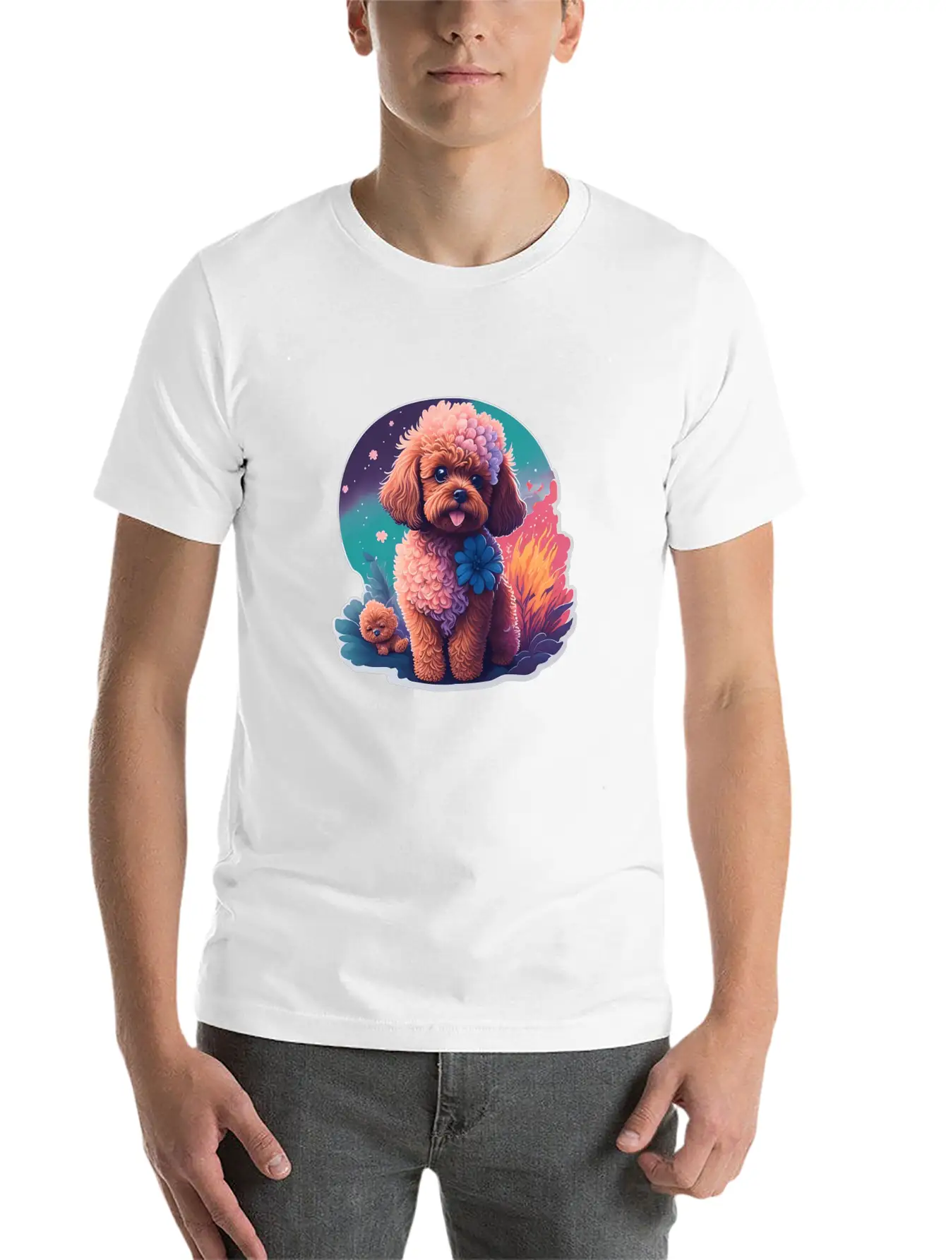 Dog Mode On Cute Poodle Dog Puppy Breathable Graphic T-Shirt – Perfect For Casual Days