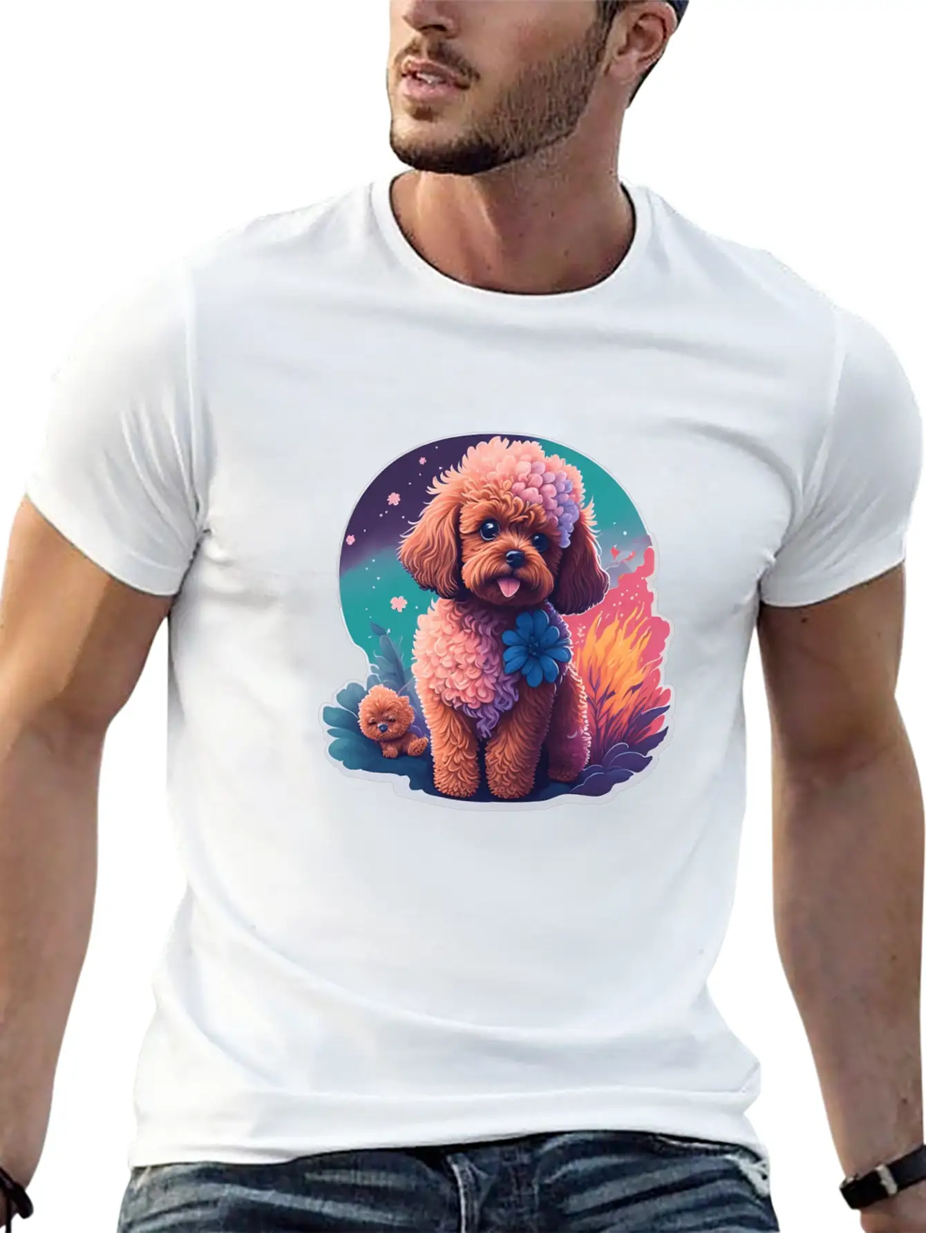 Dog Mode On Cute Poodle Dog Puppy Breathable Graphic T-Shirt – Perfect For Casual Days