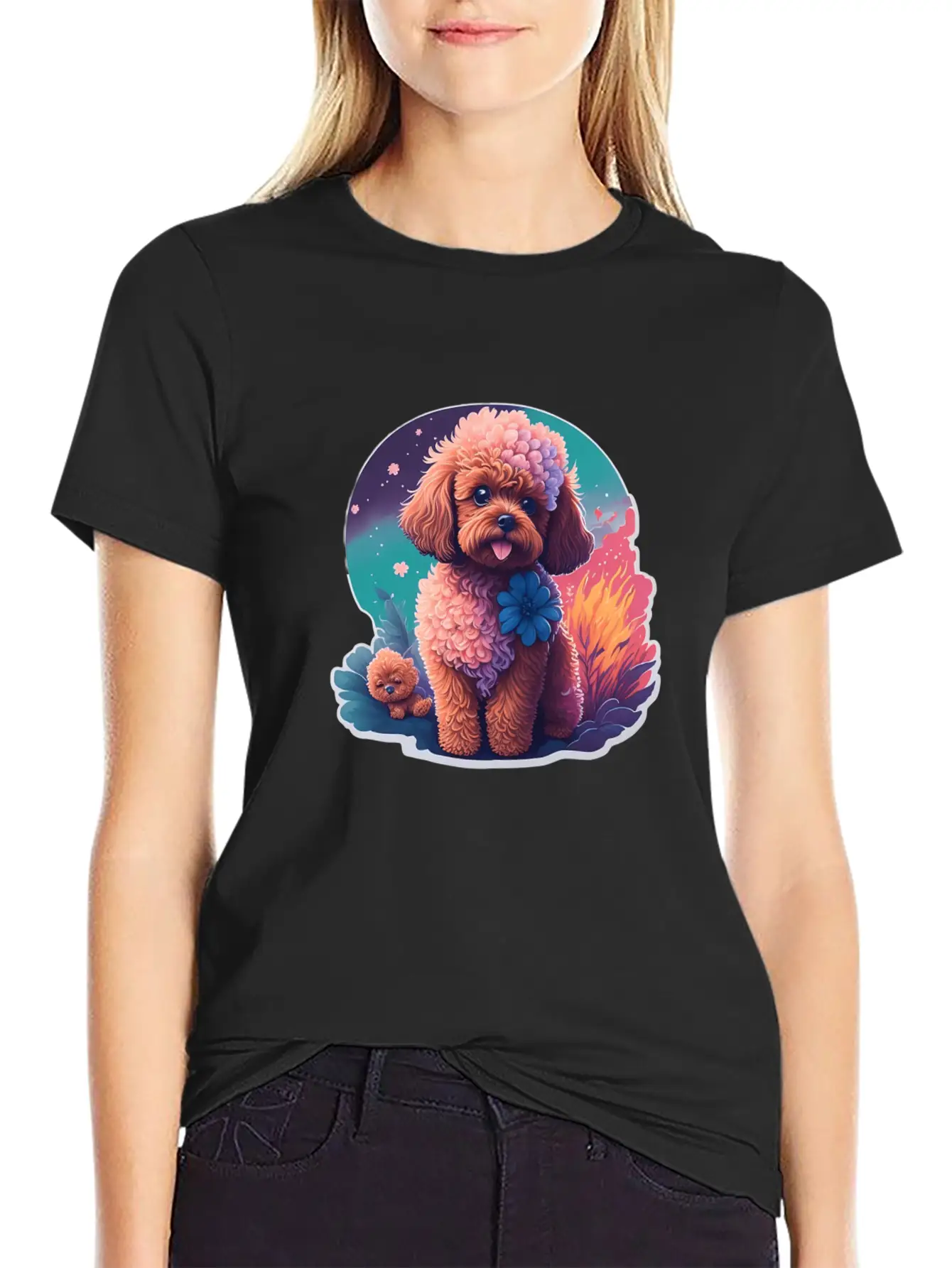 Dog Mode On Cute Poodle Dog Puppy Breathable Graphic T-Shirt – Perfect For Casual Days