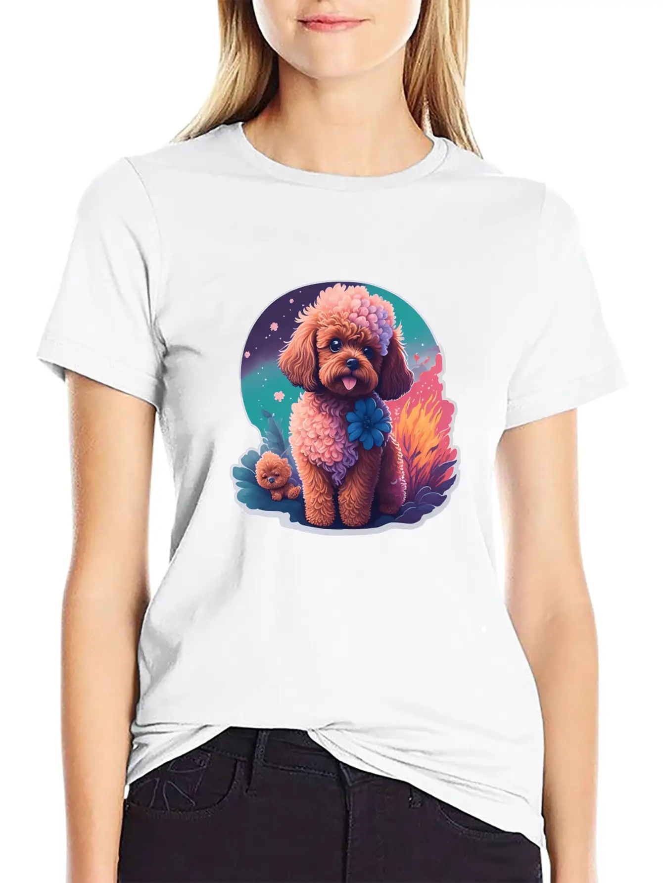 Dog Mode On Cute Poodle Dog Puppy Breathable Graphic T-Shirt – Perfect For Casual Days
