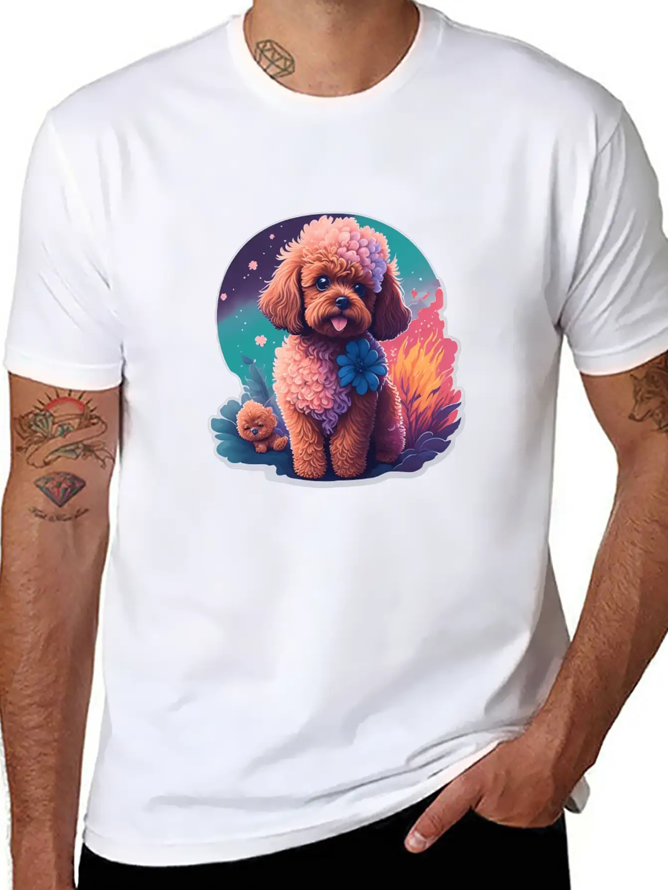 Dog Mode On Cute Poodle Dog Puppy Breathable Graphic T-Shirt – Perfect For Casual Days