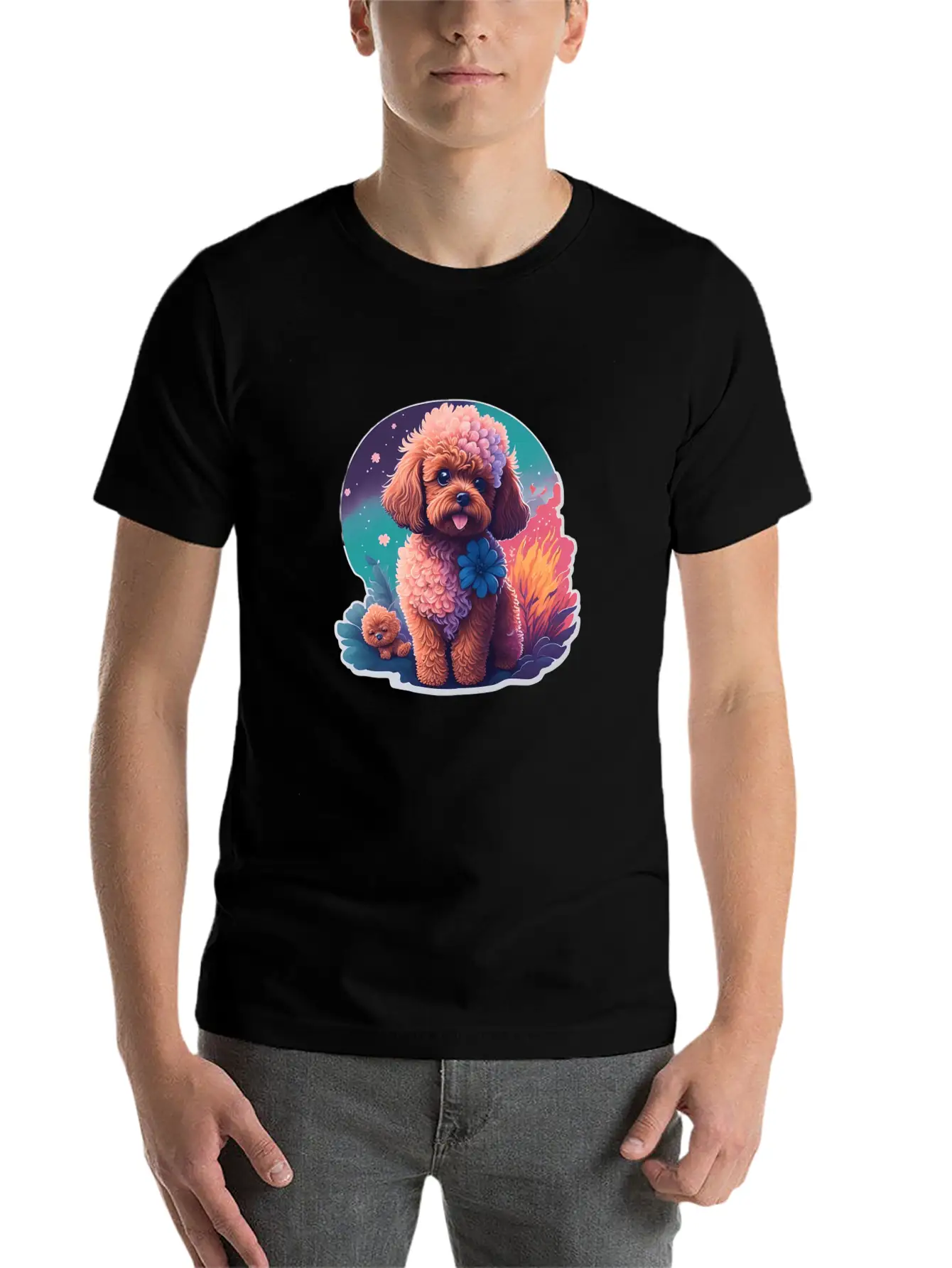 Dog Mode On Cute Poodle Dog Puppy Breathable Graphic T-Shirt – Perfect For Casual Days