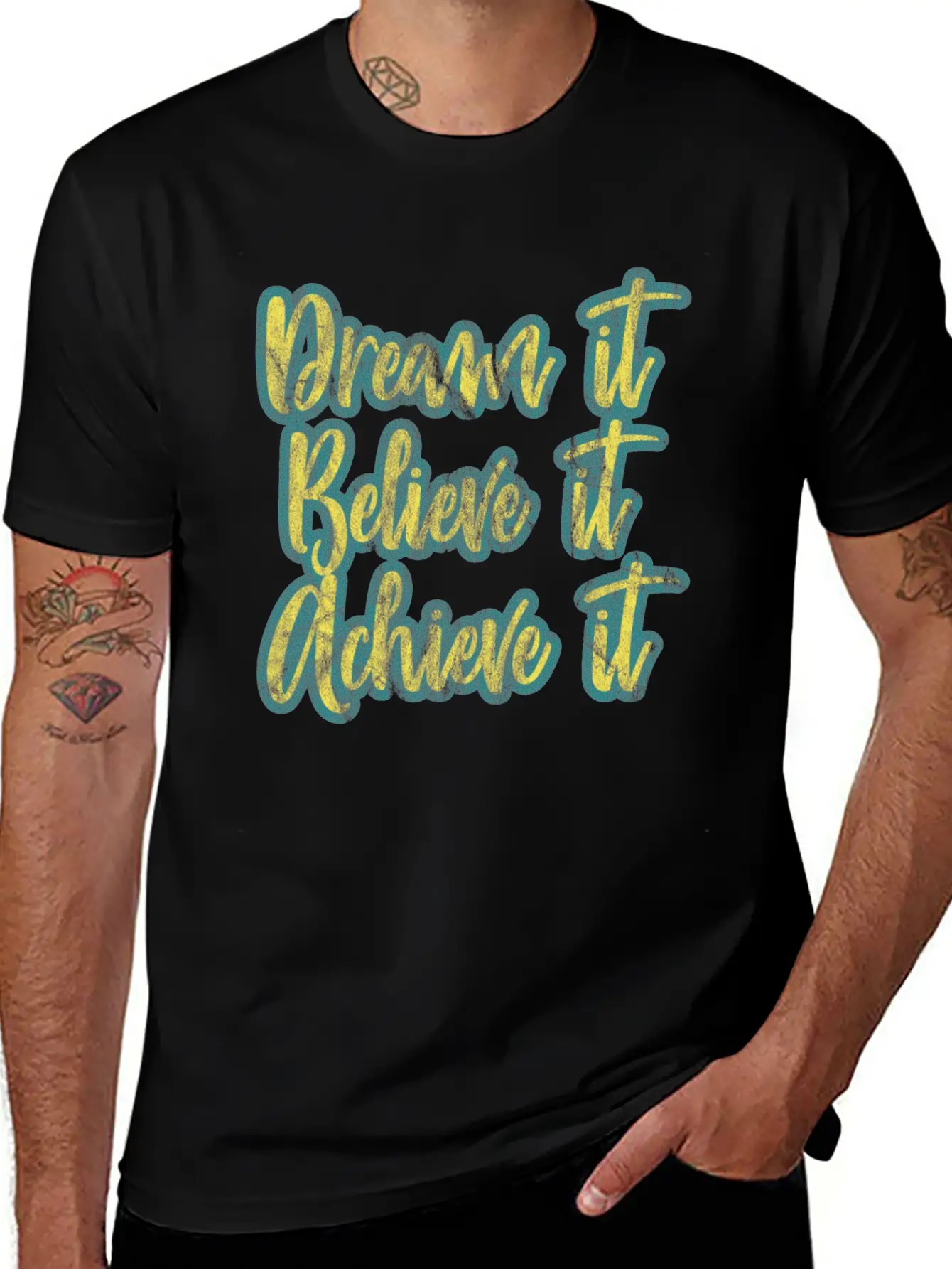 Dream It, Believe It, Achieve It! Basic Graphic T-Shirt – Daily Comfort In Soft Cotton