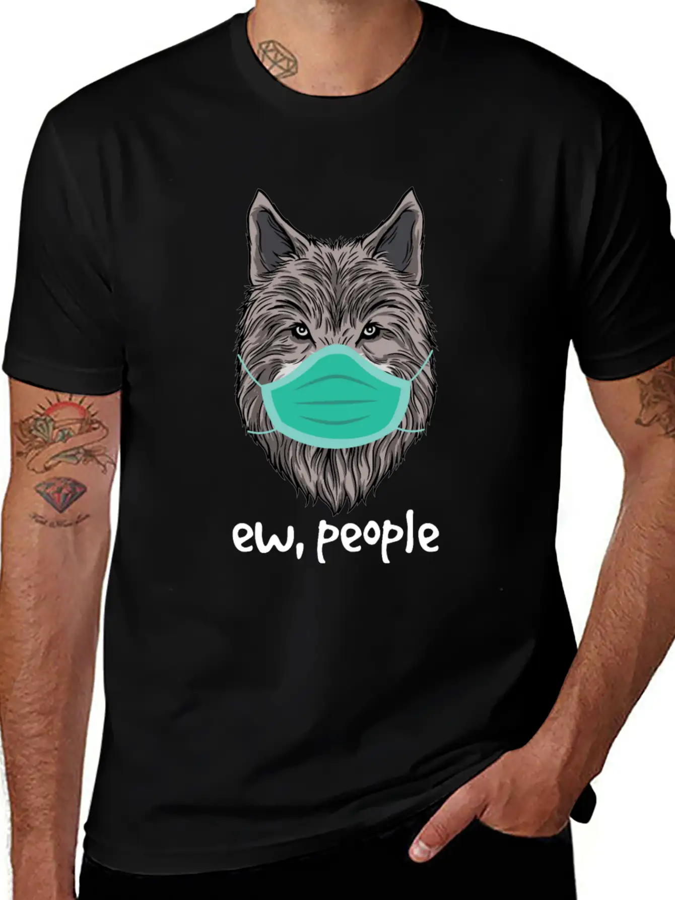 Ew People Wolf Lover Germaphobe Cute Introvert Timeless Short Sleeve Tee – Comfy And Minimalist Design
