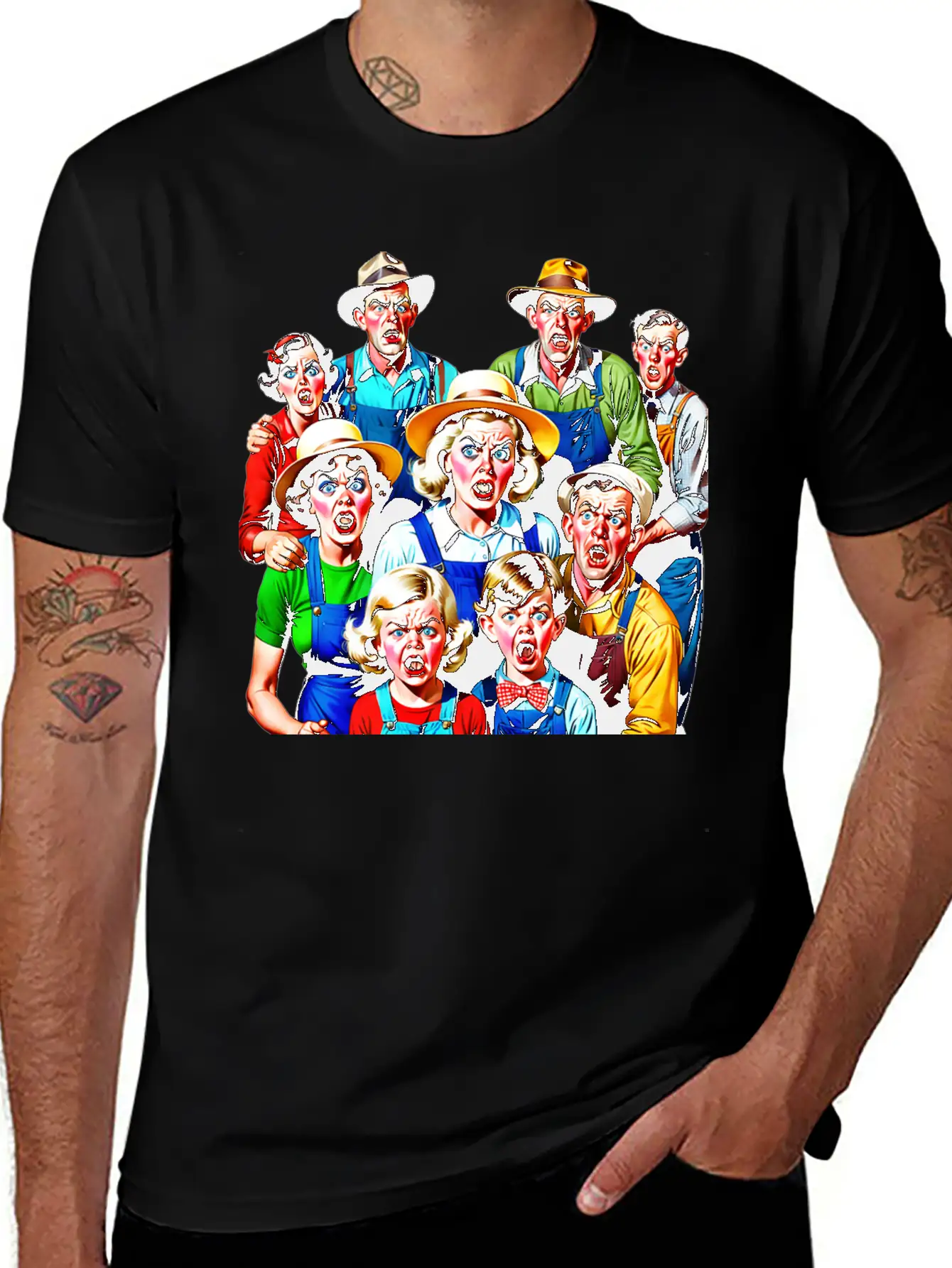 Family Of Stressed People From The Countryside Timeless Short Sleeve Tee – Comfy And Minimalist Design