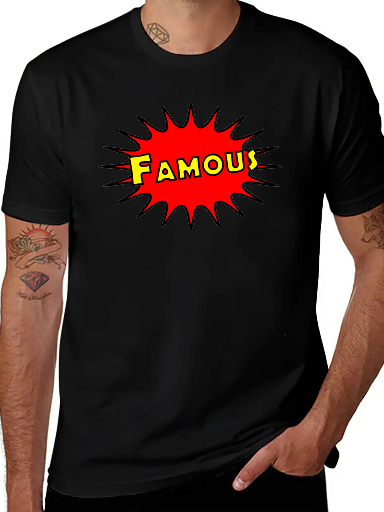 Famous - Comic Breathable Graphic T-Shirt – Perfect For Casual Days