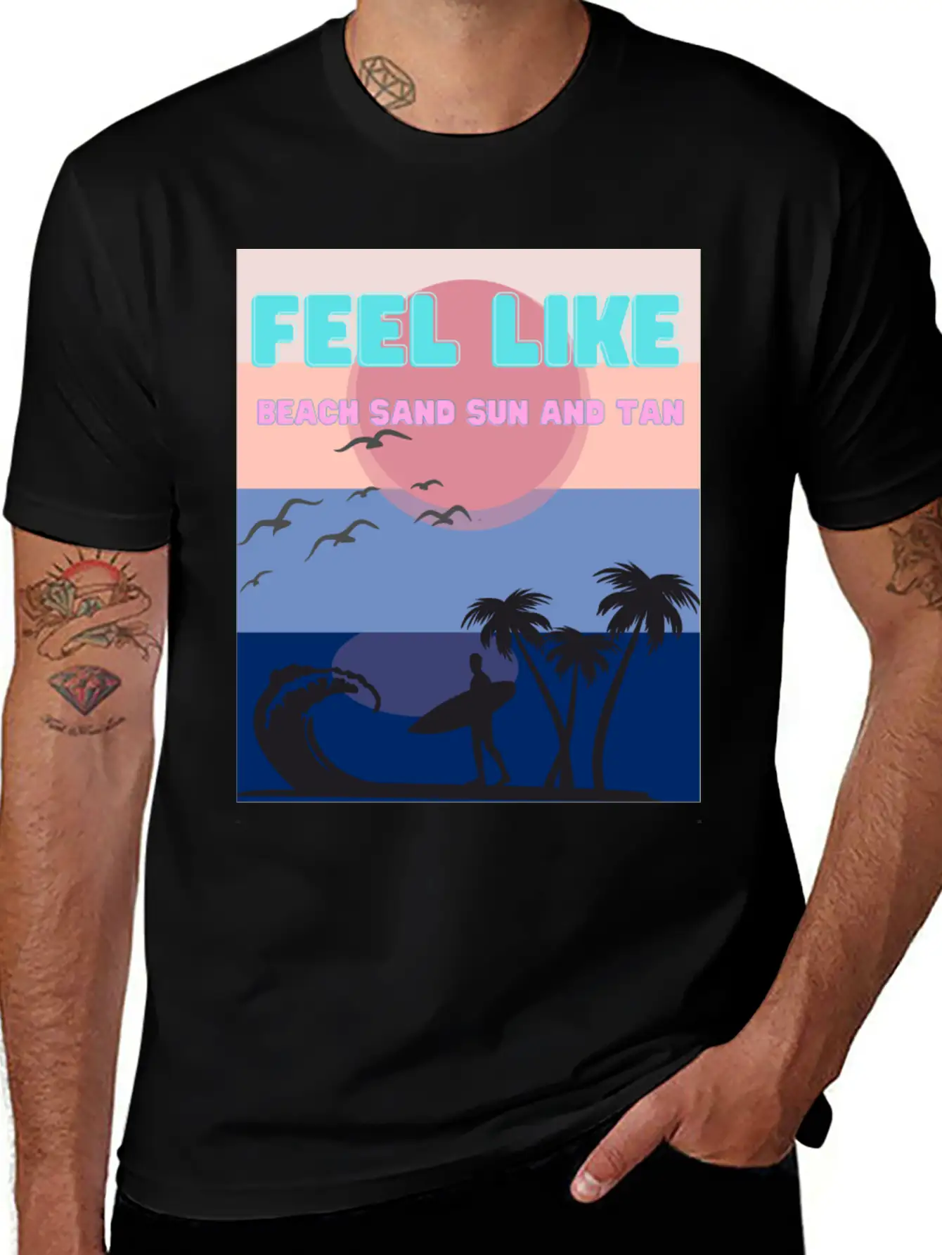 Feel Like Beach Sand Sun And Tan Basic Graphic T-Shirt – Daily Comfort In Soft Cotton