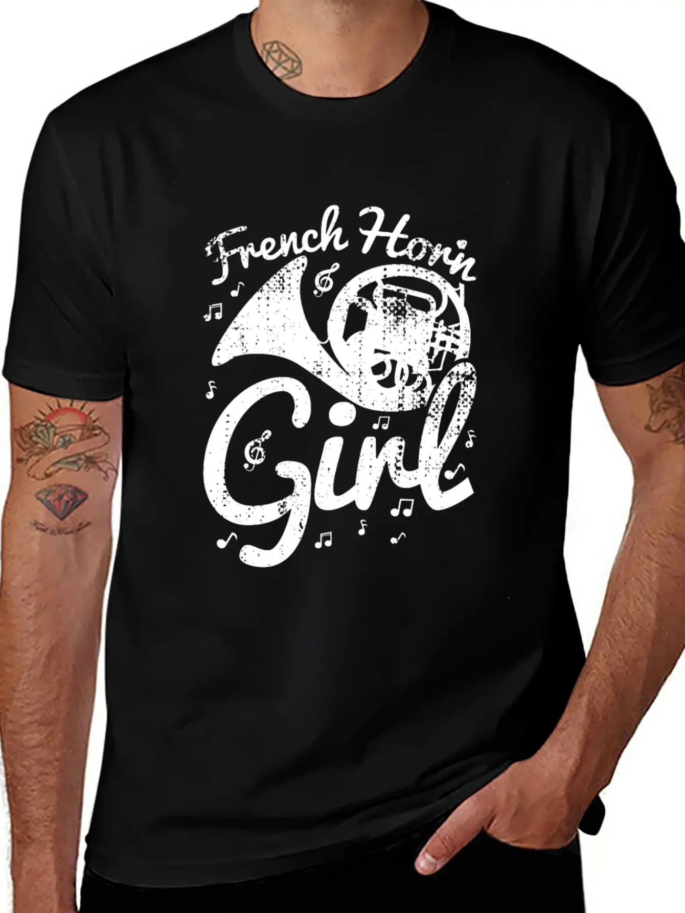 Female French Hornist Basic Graphic T-Shirt – Daily Comfort In Soft Cotton
