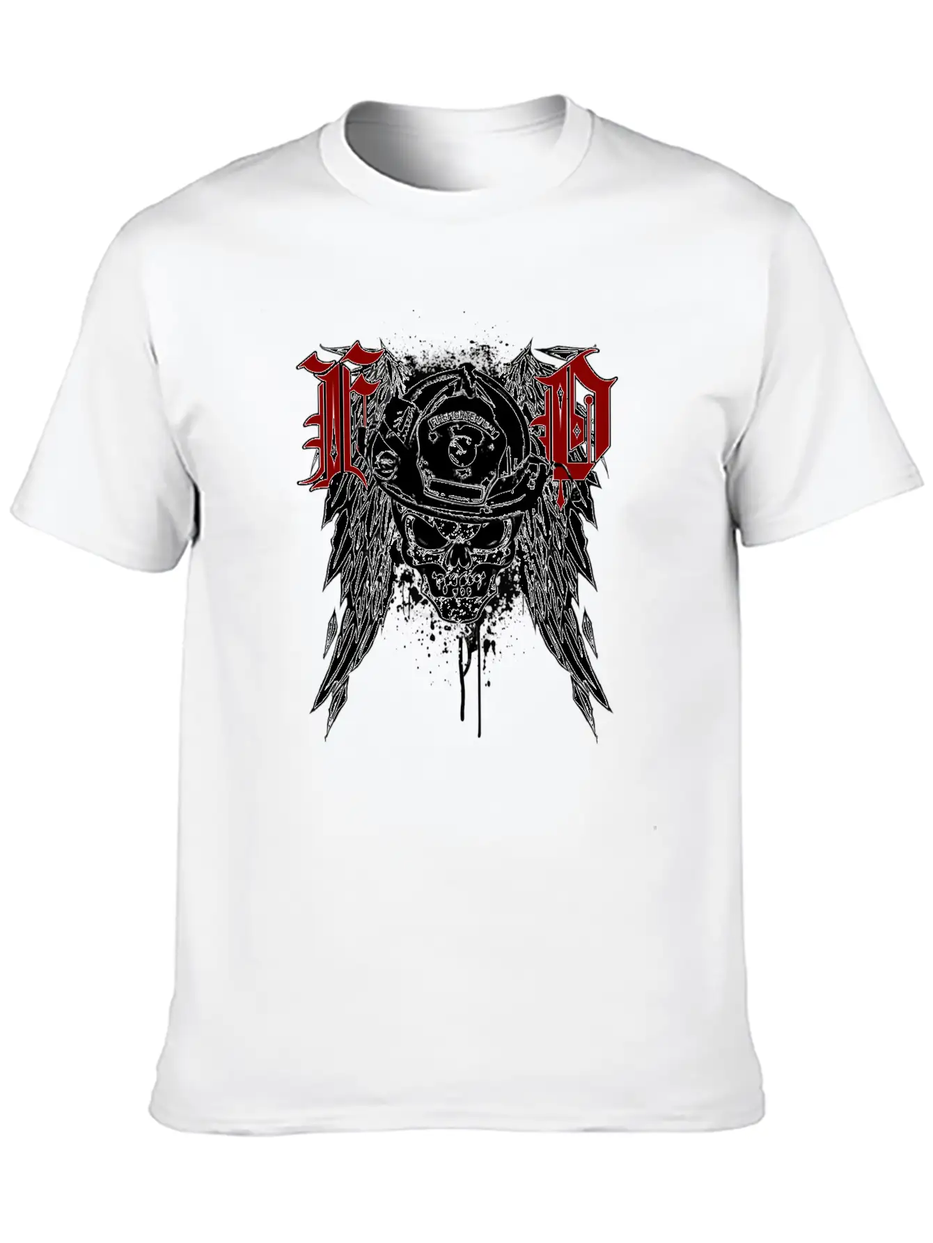 Fire Dept Skull Breathable Graphic T-Shirt – Perfect For Casual Days