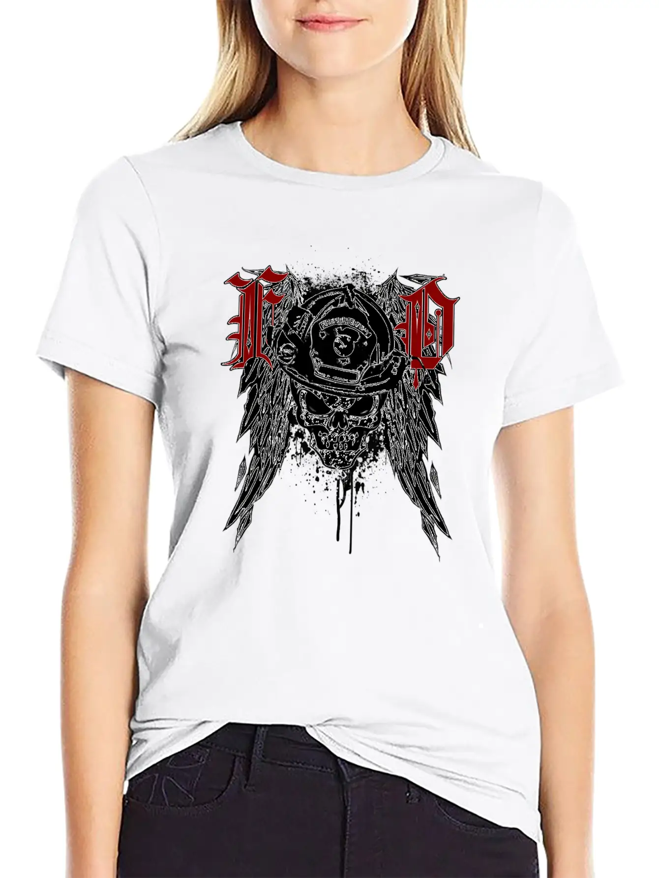 Fire Dept Skull Breathable Graphic T-Shirt – Perfect For Casual Days